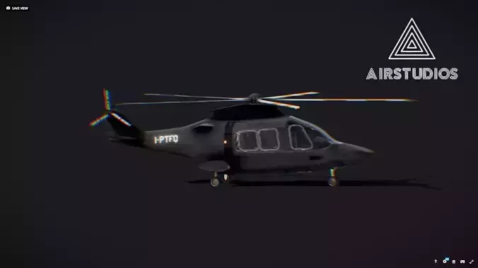 Helicopter - Matte Black Leonardo aw169
