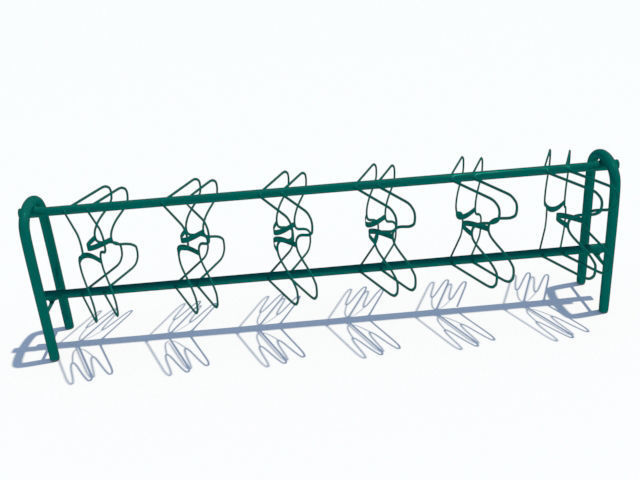 Double Bicyclerack 3D model_3