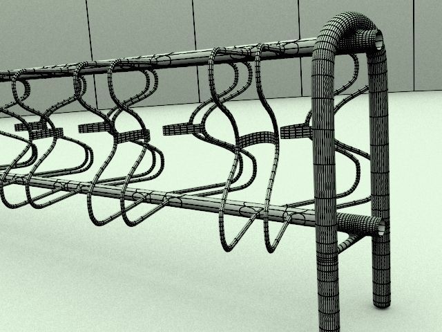 Double Bicyclerack 3D model_7