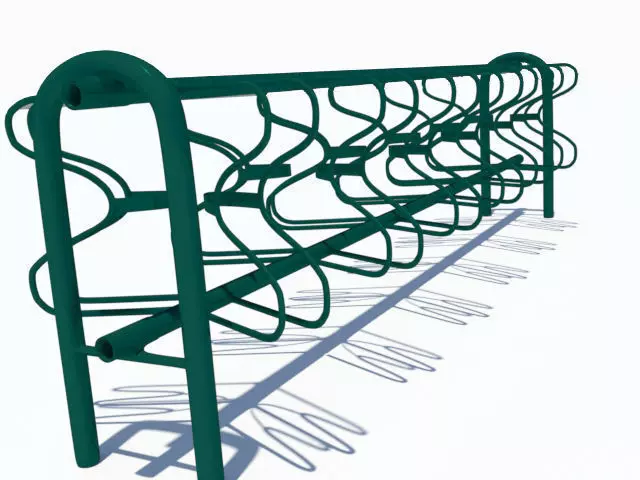 Double Bicyclerack 3D model_0