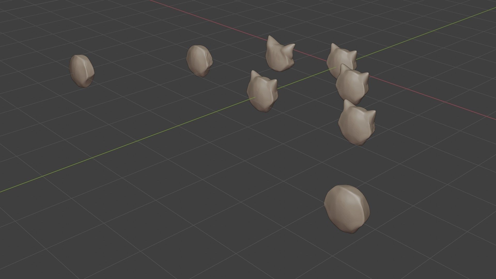 Cute cartoon skull maker  and 8 characters Low-poly 3D model_26