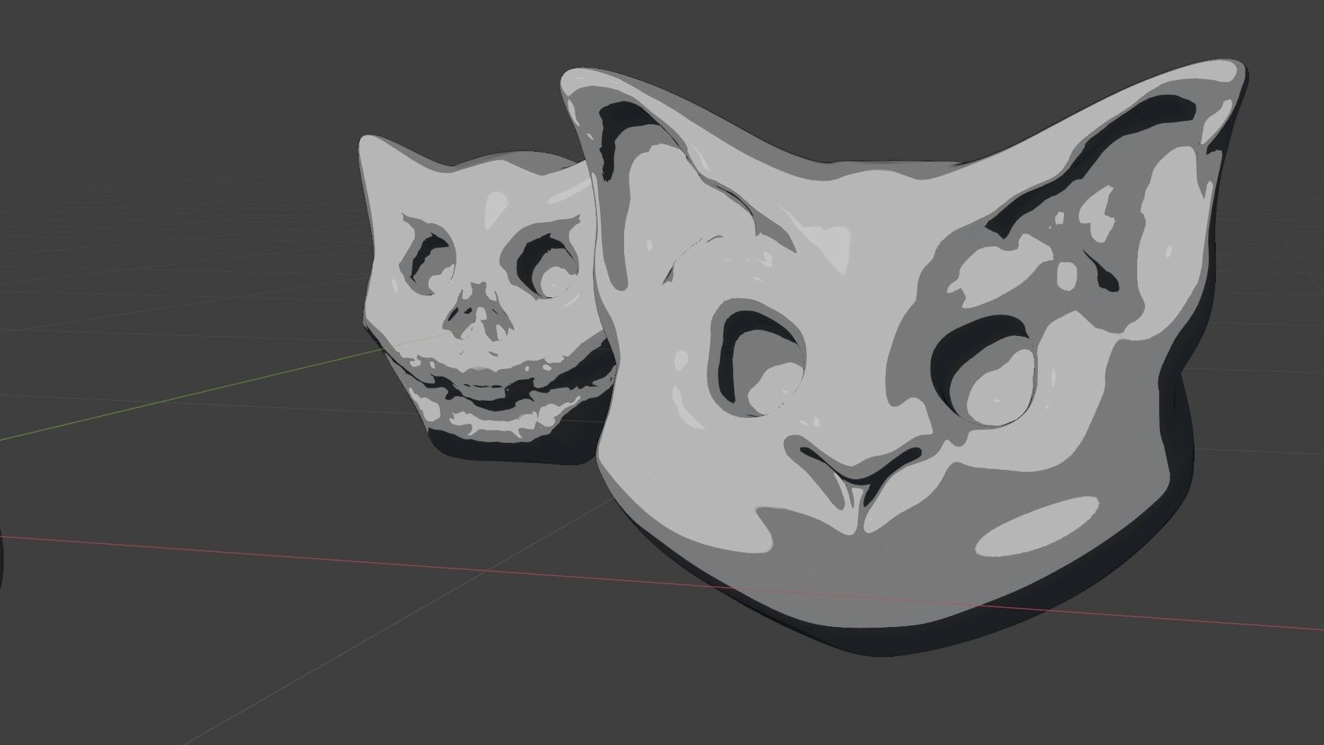 Cute cartoon skull maker  and 8 characters Low-poly 3D model_4