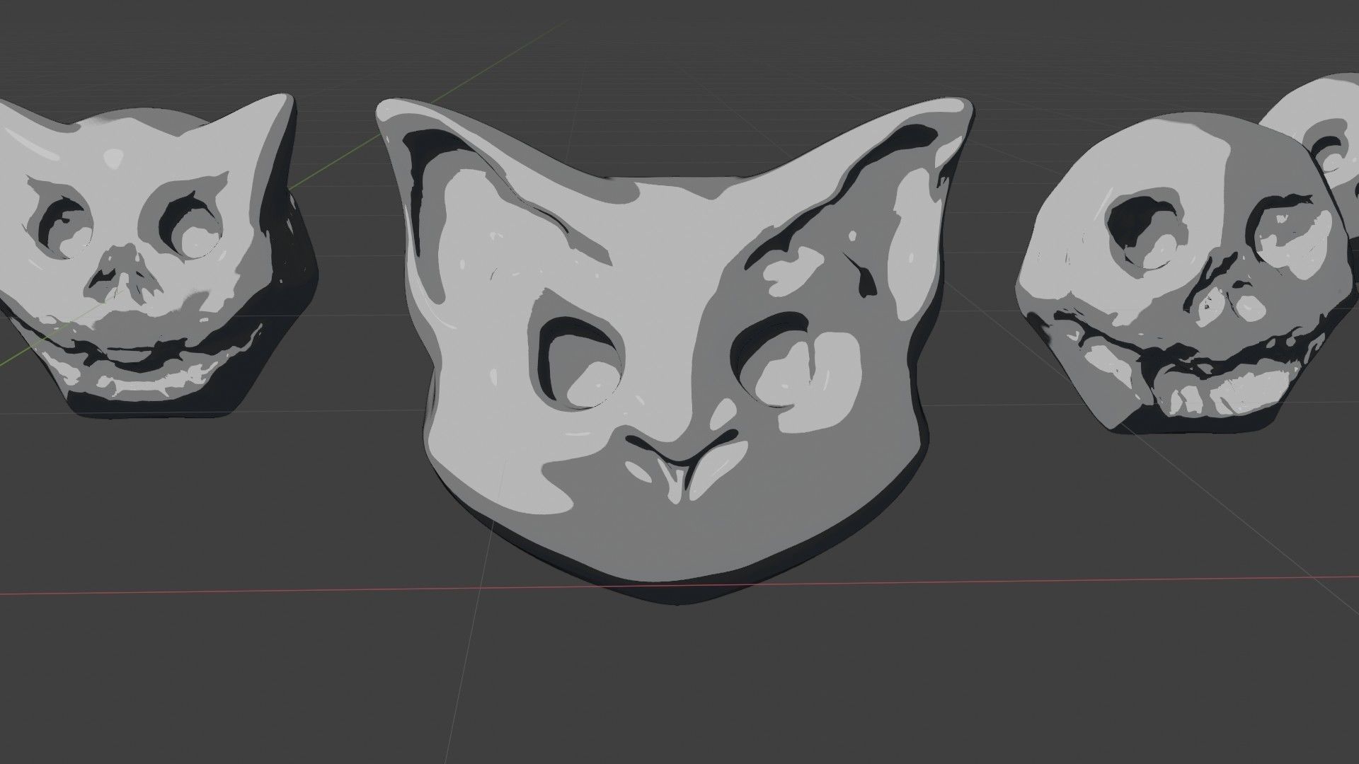 Cute cartoon skull maker  and 8 characters Low-poly 3D model_6