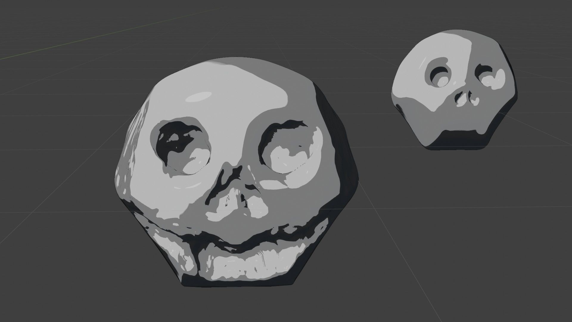 Cute cartoon skull maker  and 8 characters Low-poly 3D model_13