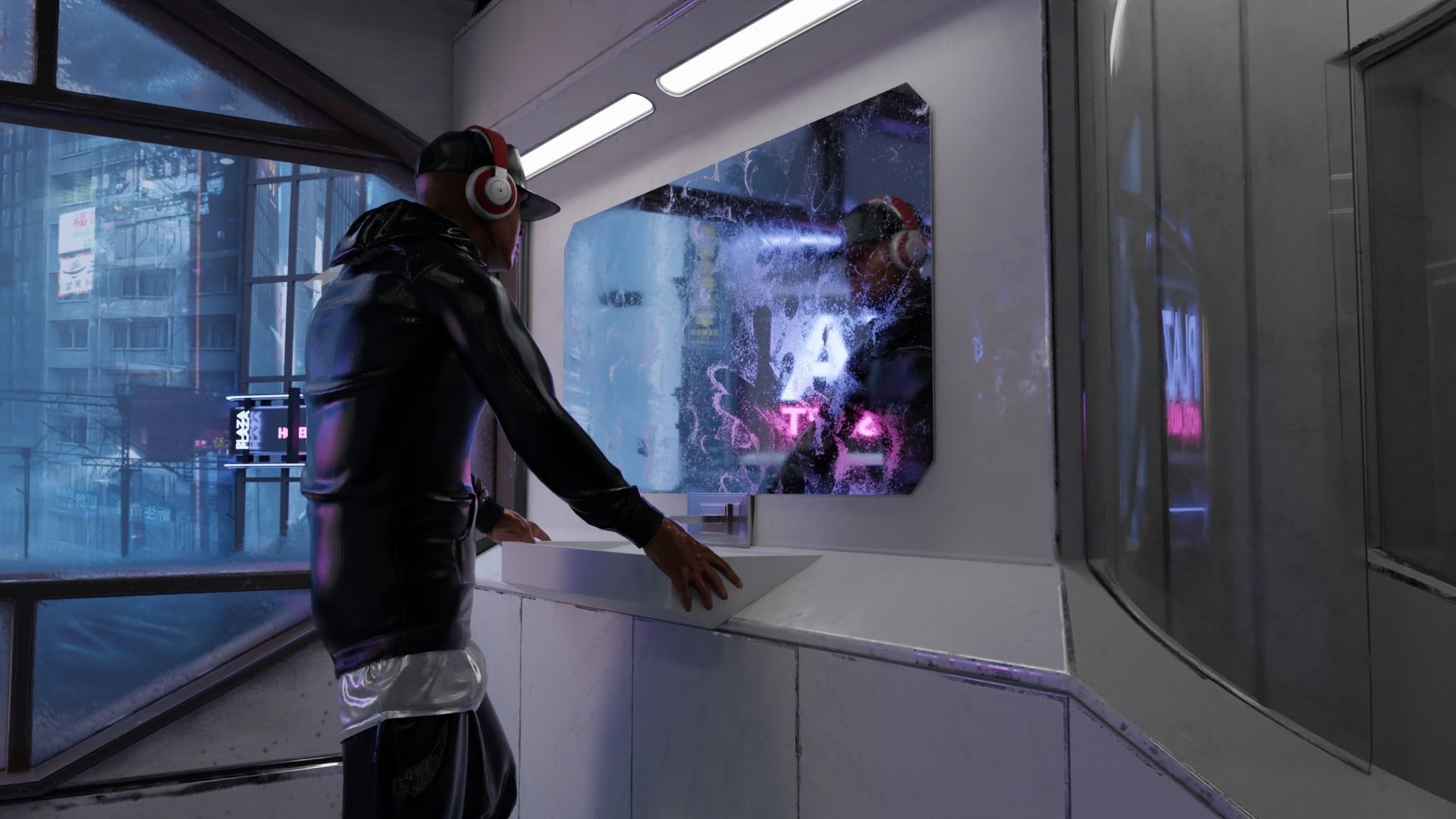 Cyberpunk Apartment v7 Scene 3D model_1