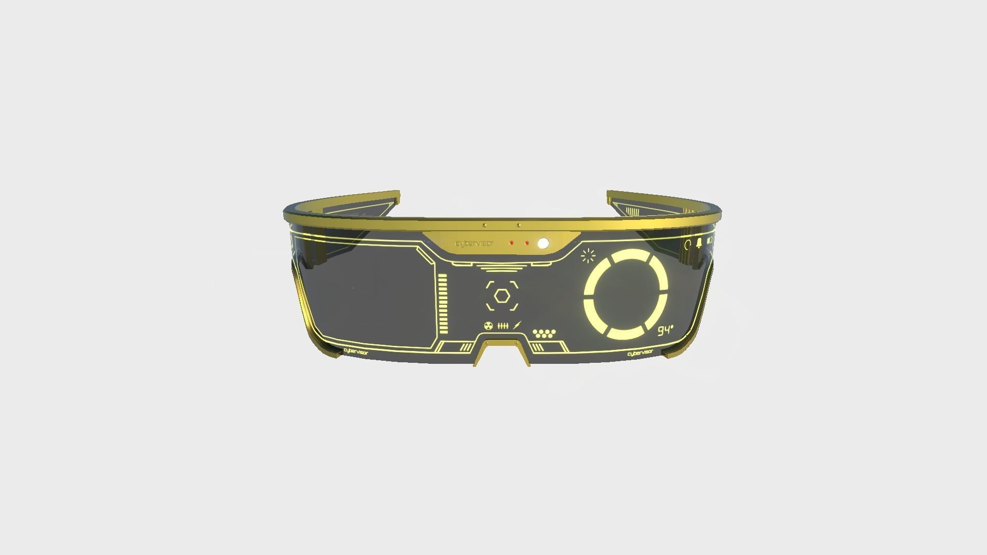 SciFi Glasses Visor 07 Yellow - Character Design Fashion Low-poly 3D model_1