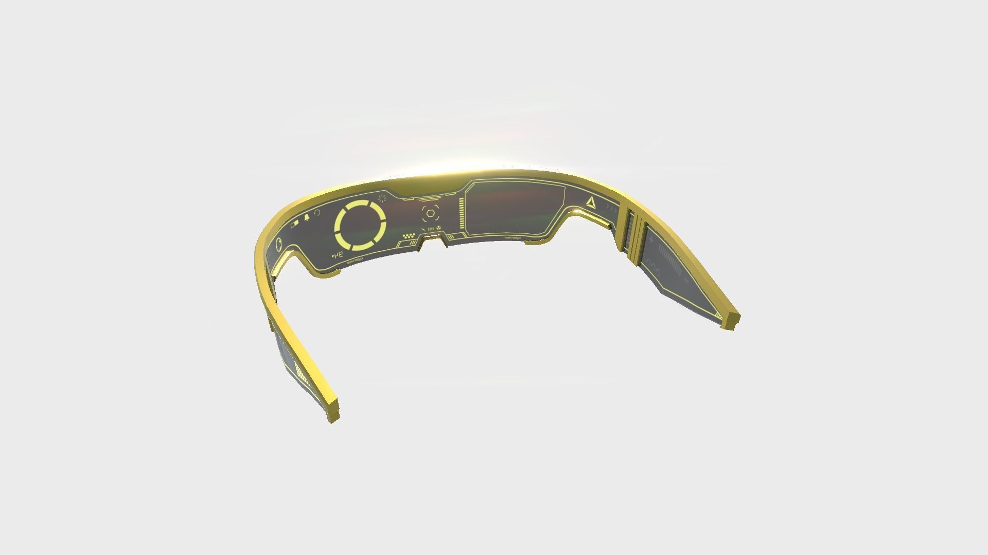 SciFi Glasses Visor 07 Yellow - Character Design Fashion Low-poly 3D model_5