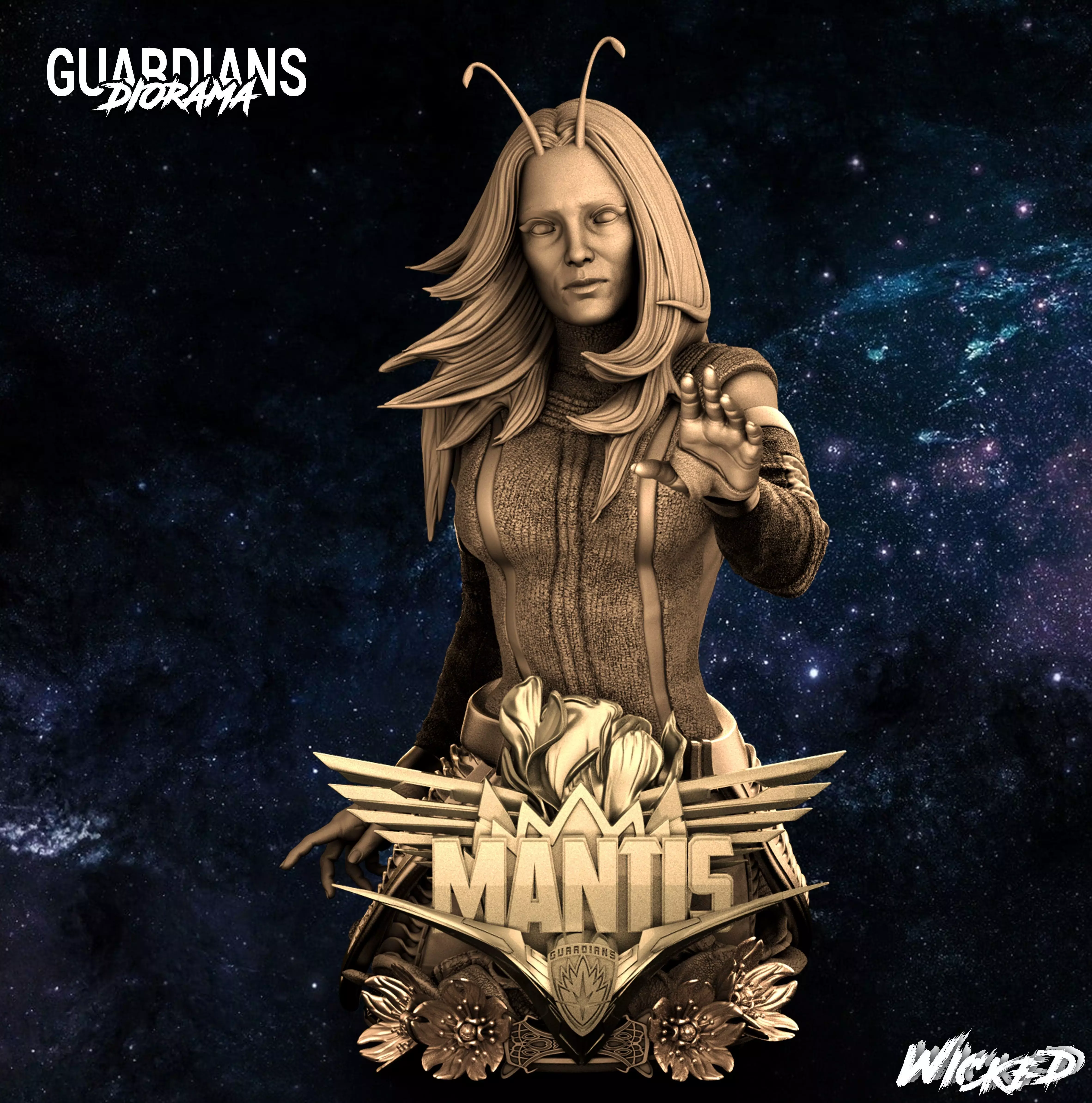 Wicked Marvel Mantis Bust Tested and ready for 3d printing 3D print model_0