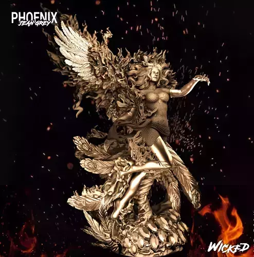 Wicked Marvel Phoenix SculptureTested and ready for 3d printing
