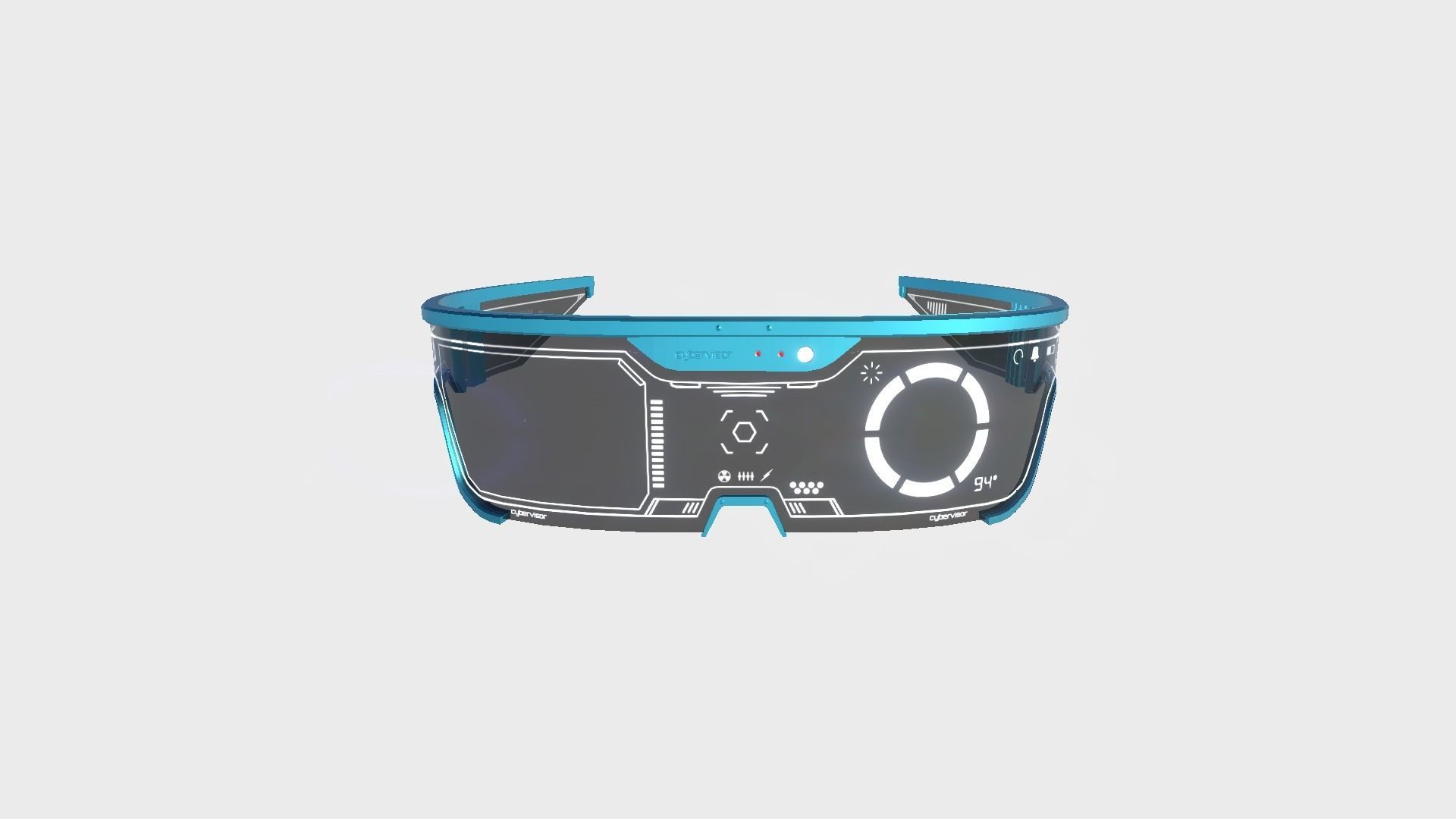 SciFi Glasses Visor 08 Light Blue - Character Design Fashion Low-poly 3D model_1