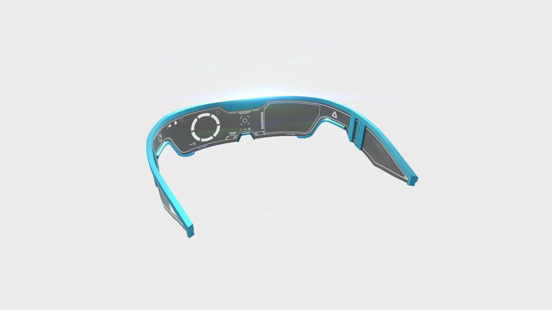 SciFi Glasses Visor 08 Light Blue - Character Design Fashion Low-poly 3D model_5