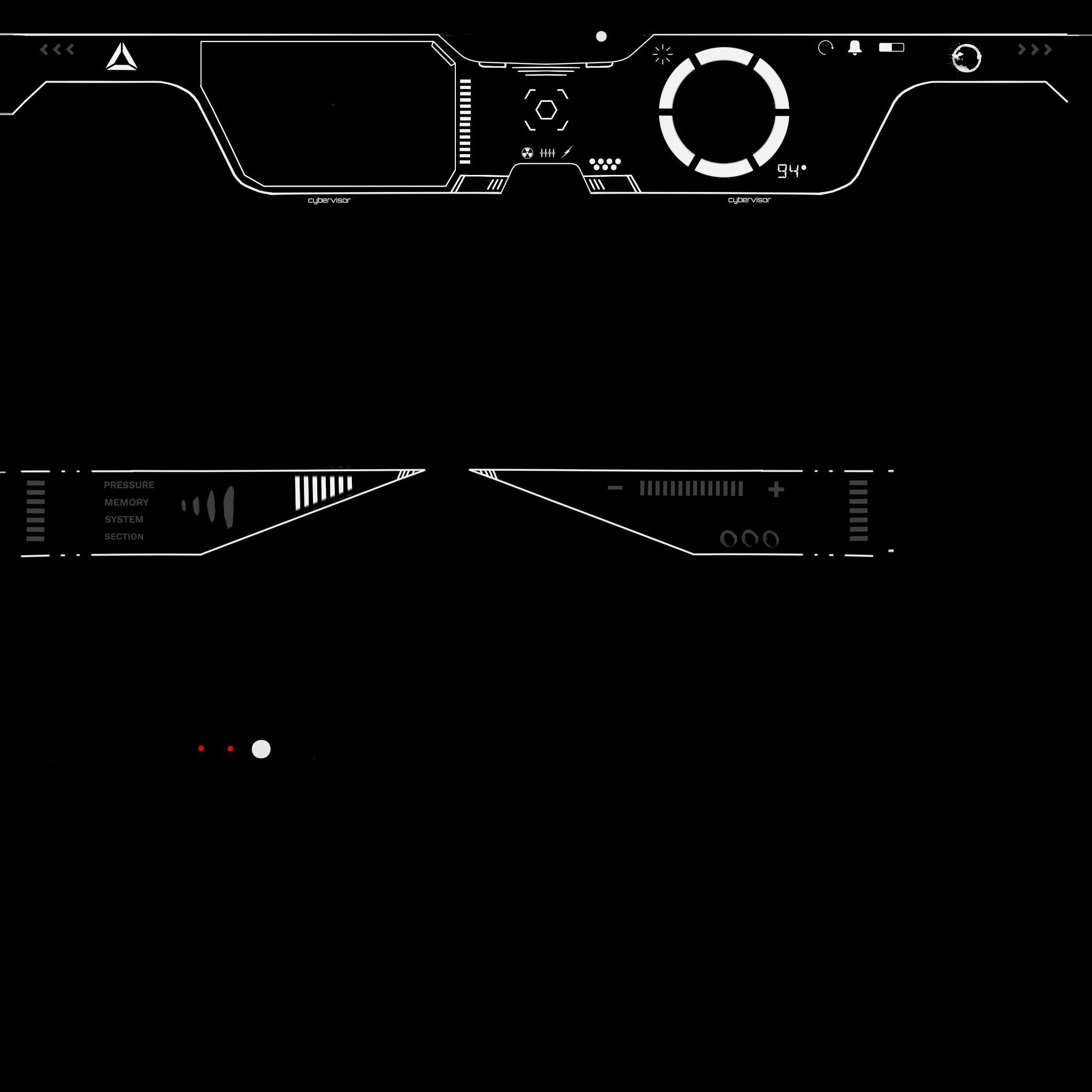 SciFi Glasses Visor 08 Light Blue - Character Design Fashion Low-poly 3D model_19