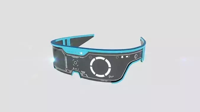 SciFi Glasses Visor 08 Light Blue - Character Design Fashion Low-poly 3D model