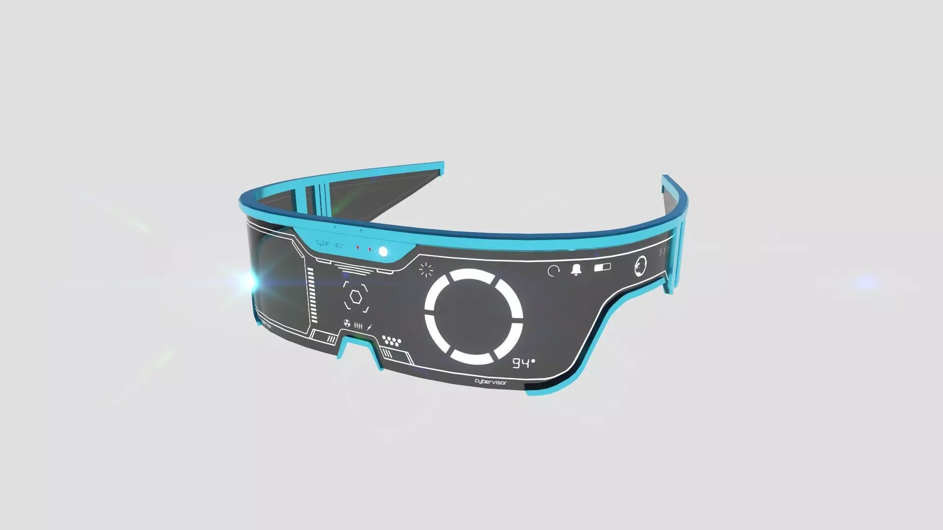 SciFi Glasses Visor 08 Light Blue - Character Design Fashion Low-poly 3D model_0