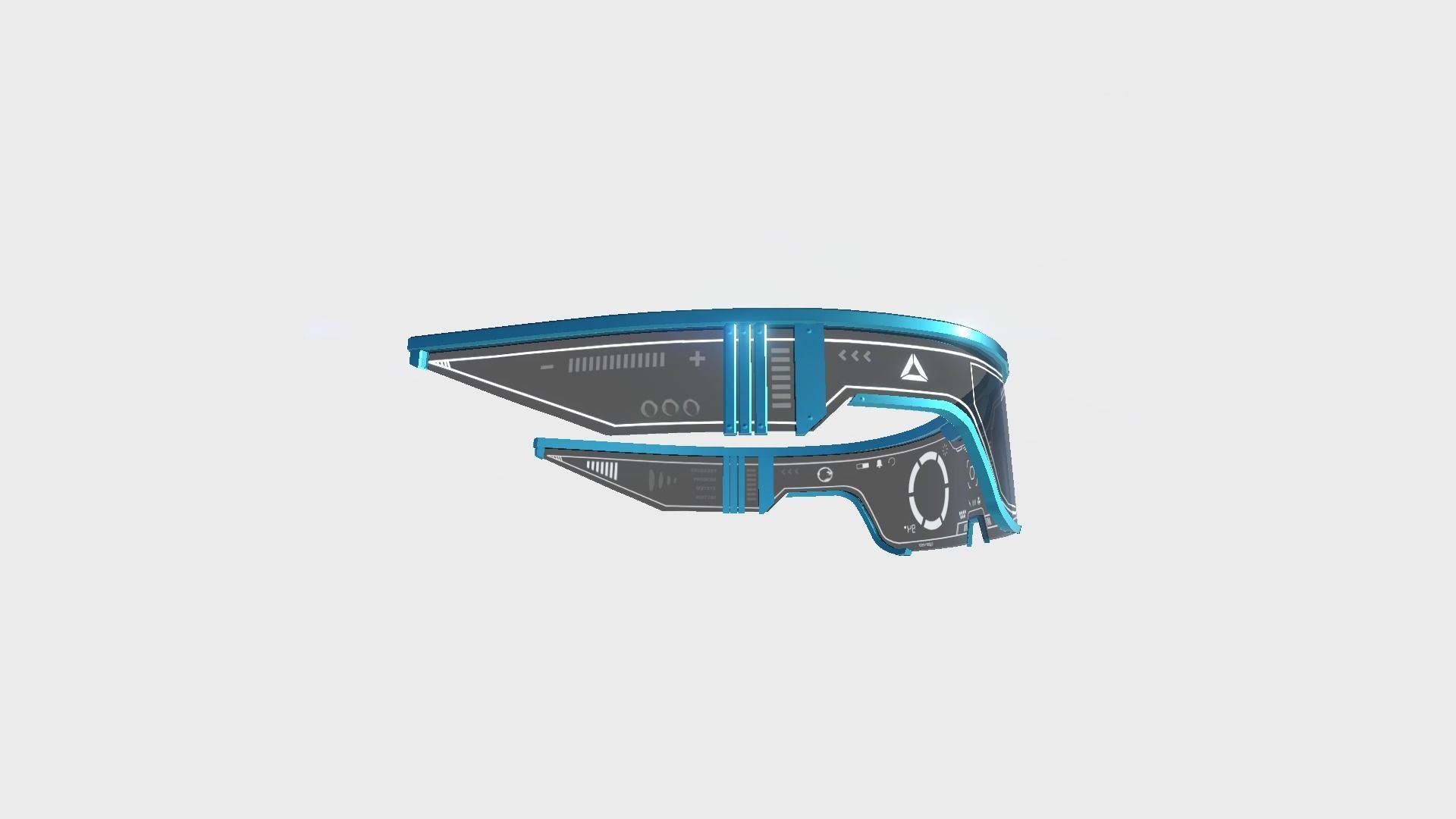 SciFi Glasses Visor 08 Light Blue - Character Design Fashion Low-poly 3D model_3