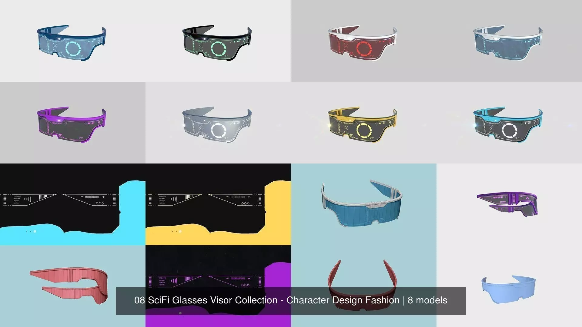 08 SciFi Glasses Visor Collection - Character Design Fashion _1