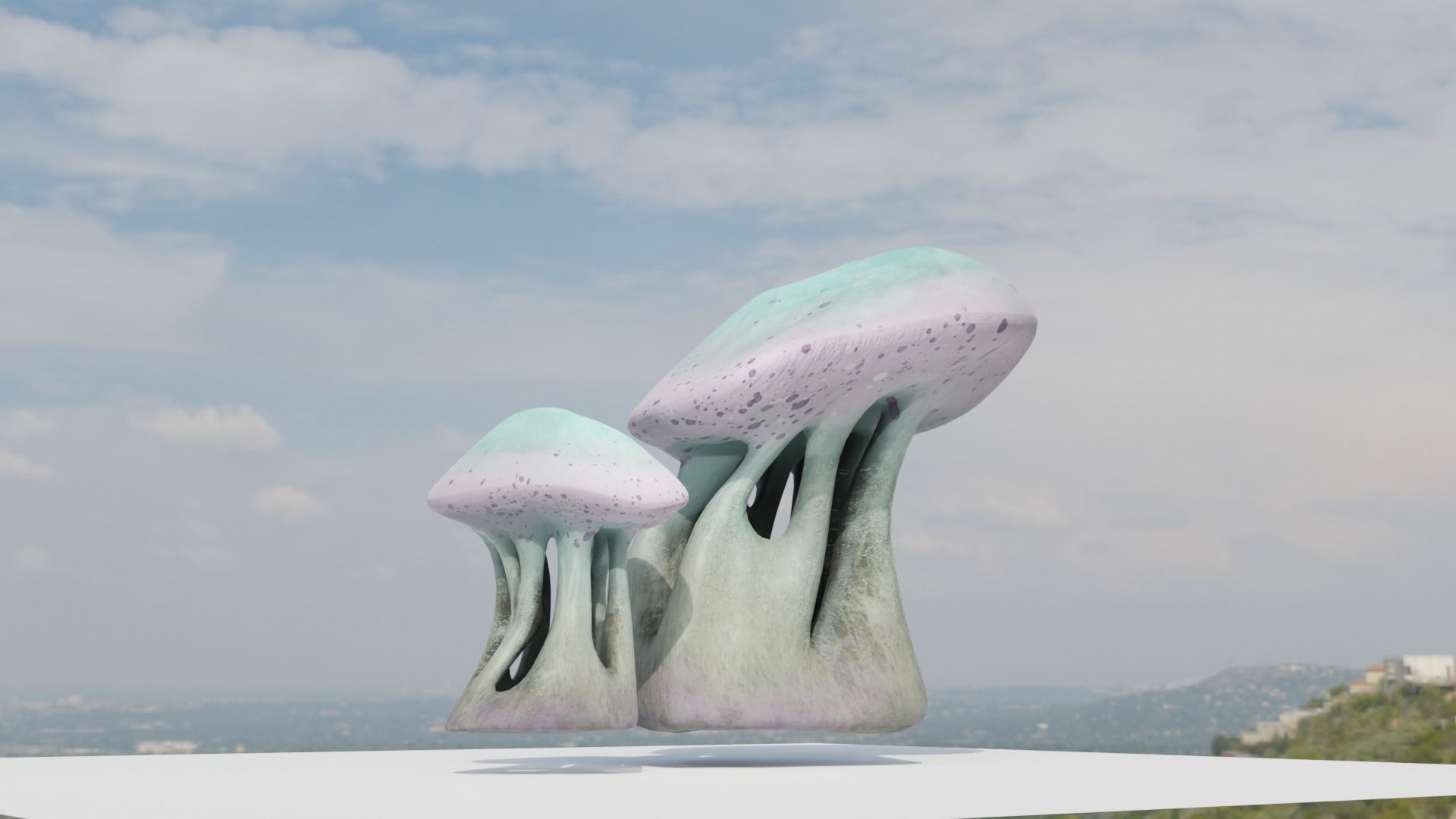 Alien mushroom Tree Low-poly 3D model_3