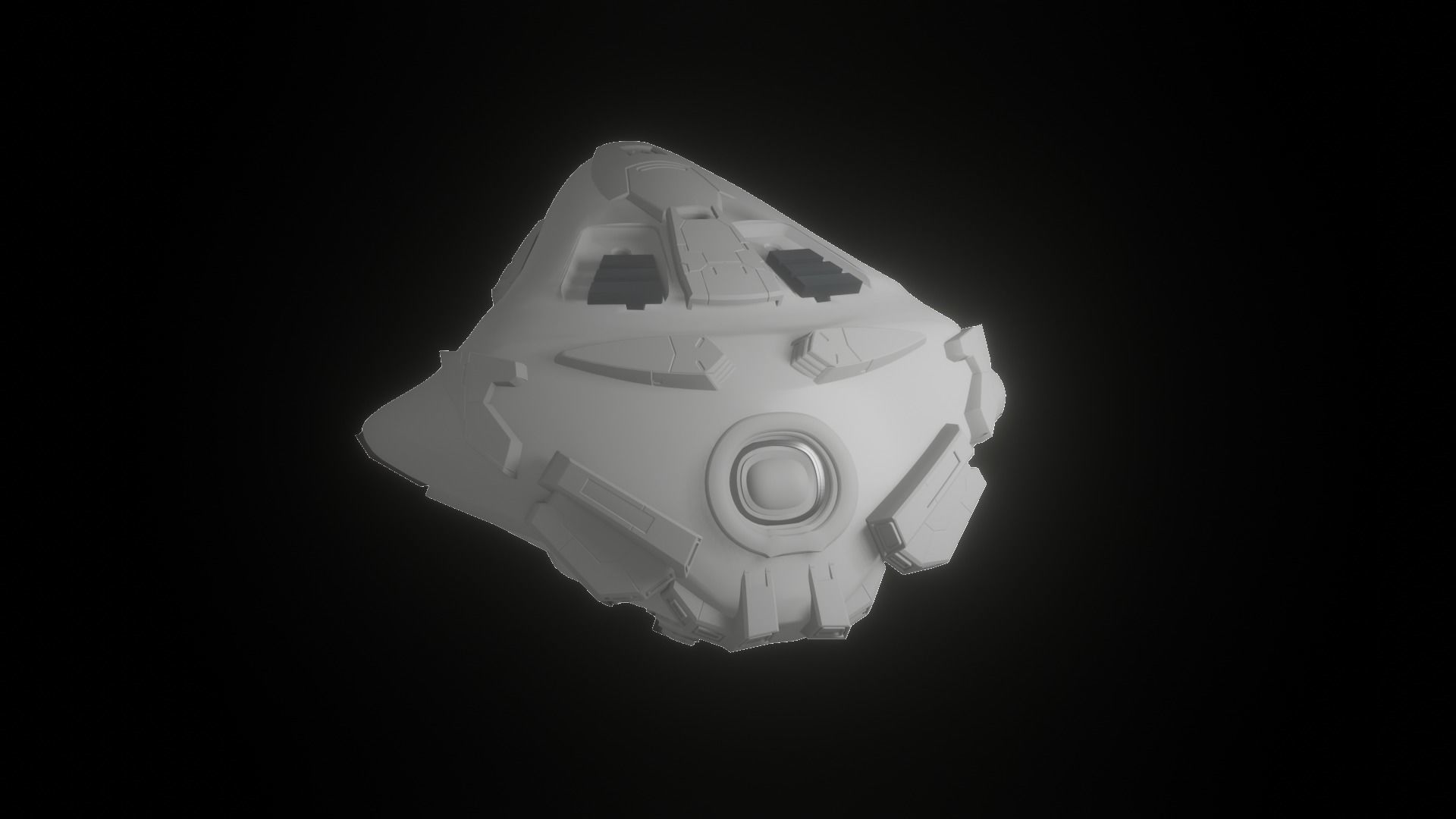 Drone visor SciFi helmet headset 3D model_14