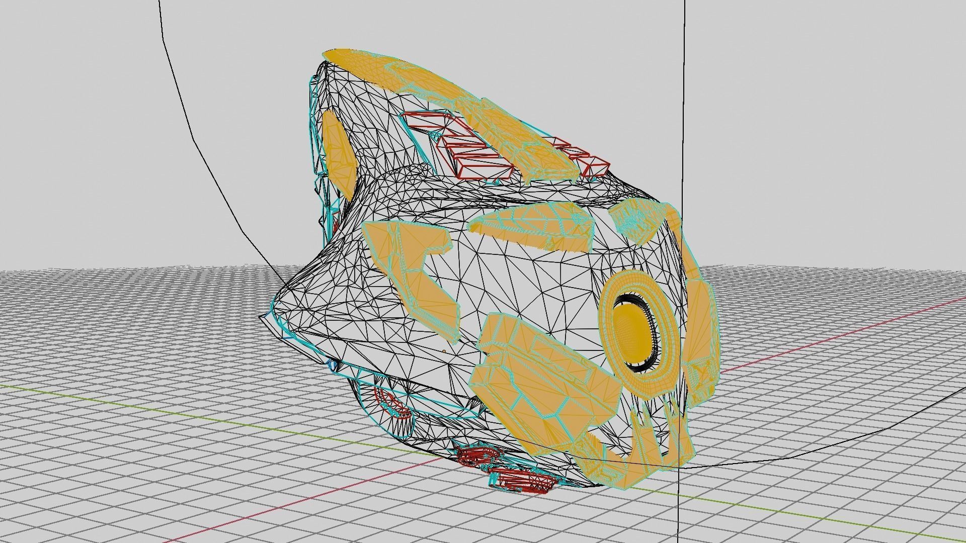 Drone visor SciFi helmet headset 3D model_20