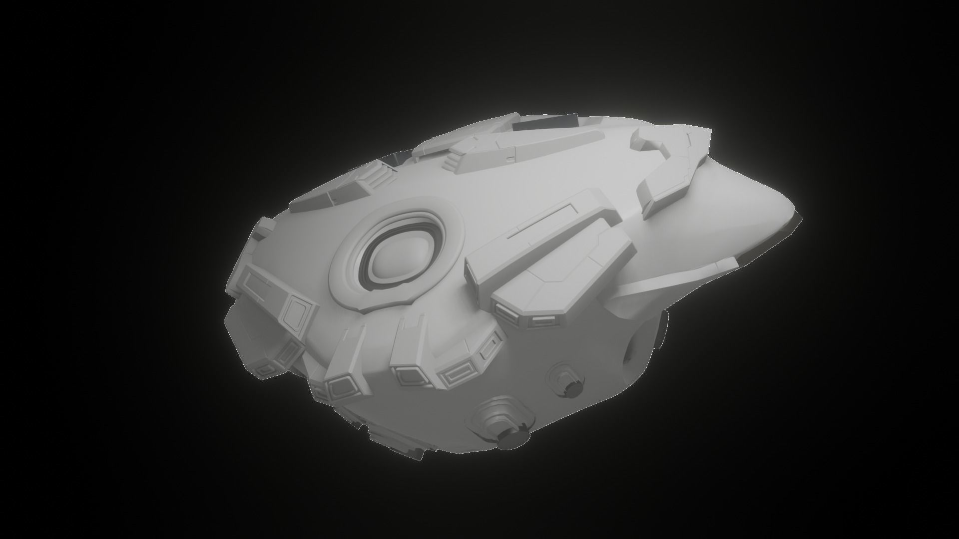 Drone visor SciFi helmet headset 3D model_11