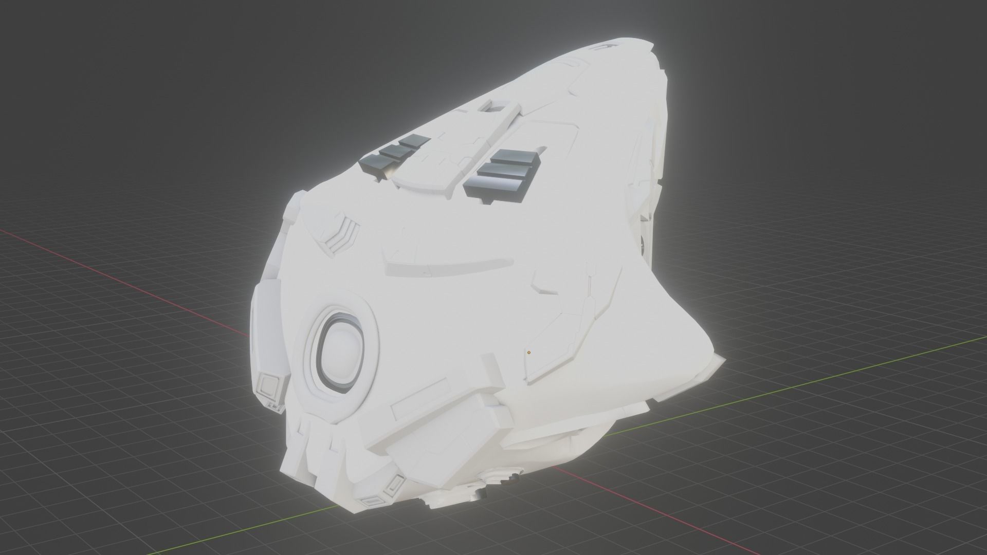 Drone visor SciFi helmet headset 3D model_9