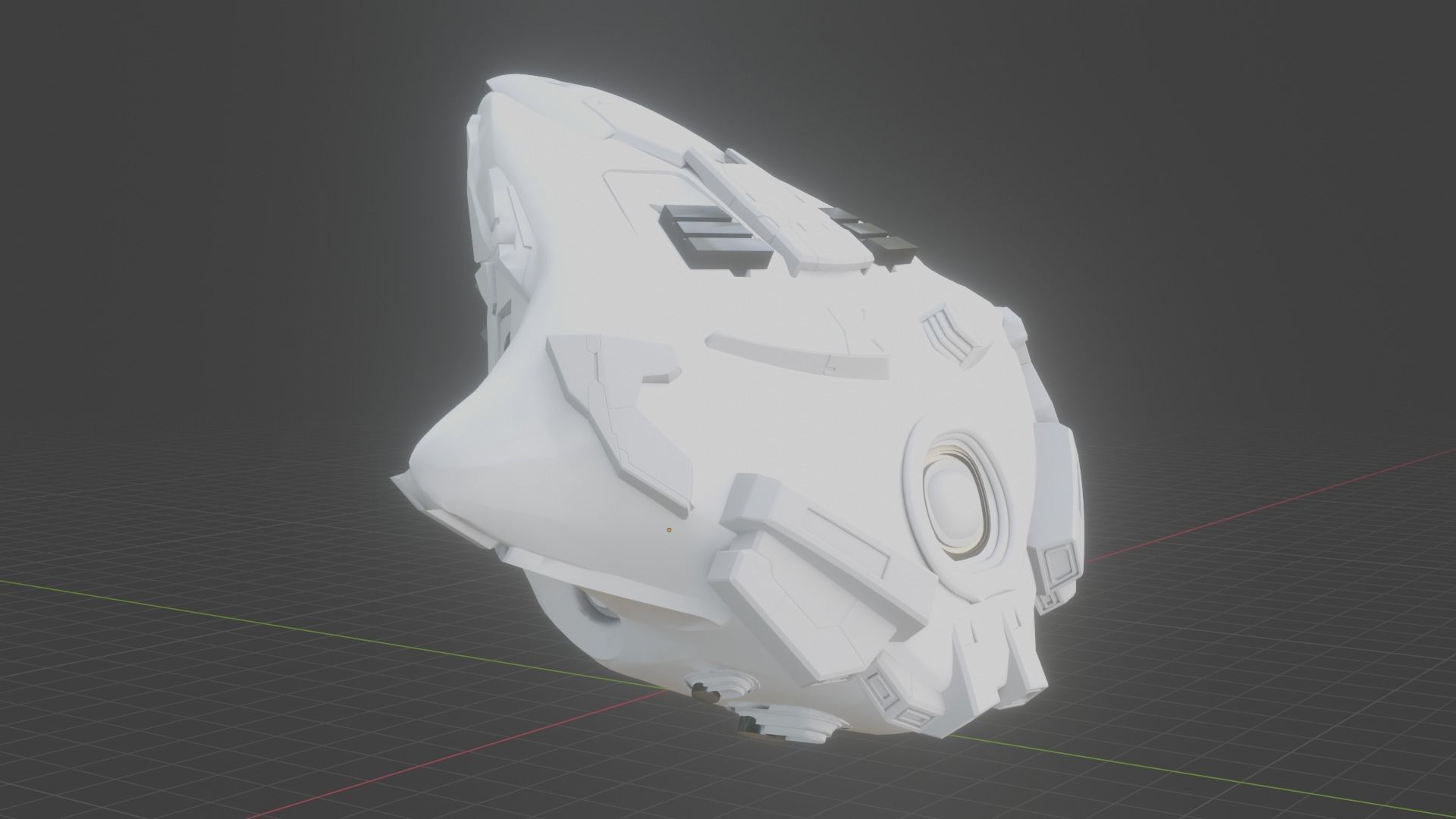 Drone visor SciFi helmet headset 3D model_3