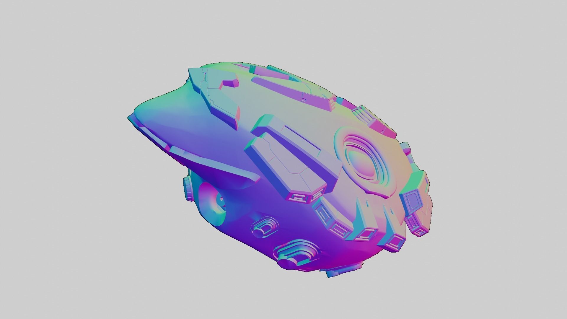 Drone visor SciFi helmet headset 3D model_1