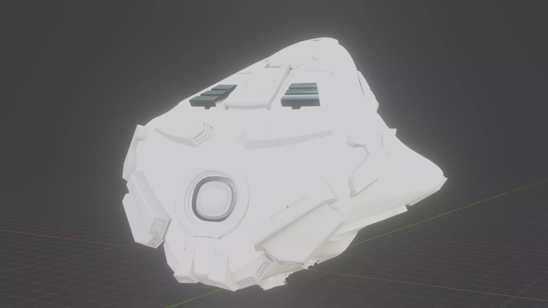 Drone visor SciFi helmet headset 3D model_0