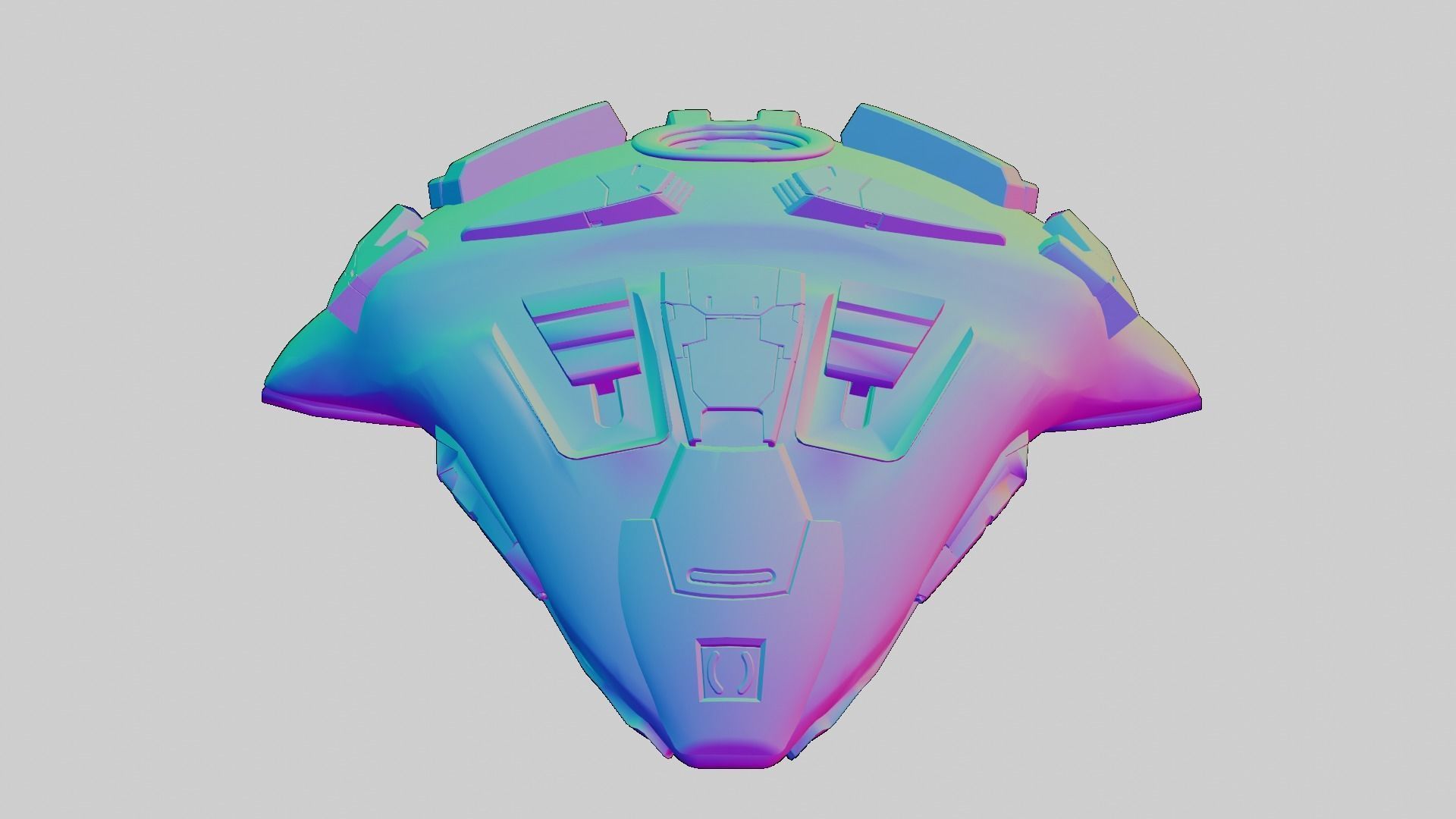 Drone visor SciFi helmet headset 3D model_16