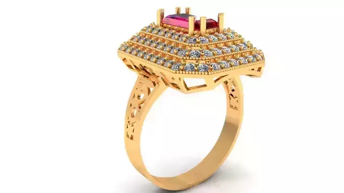 Women Ring 57 pyramid radiant diamond engagement women ring