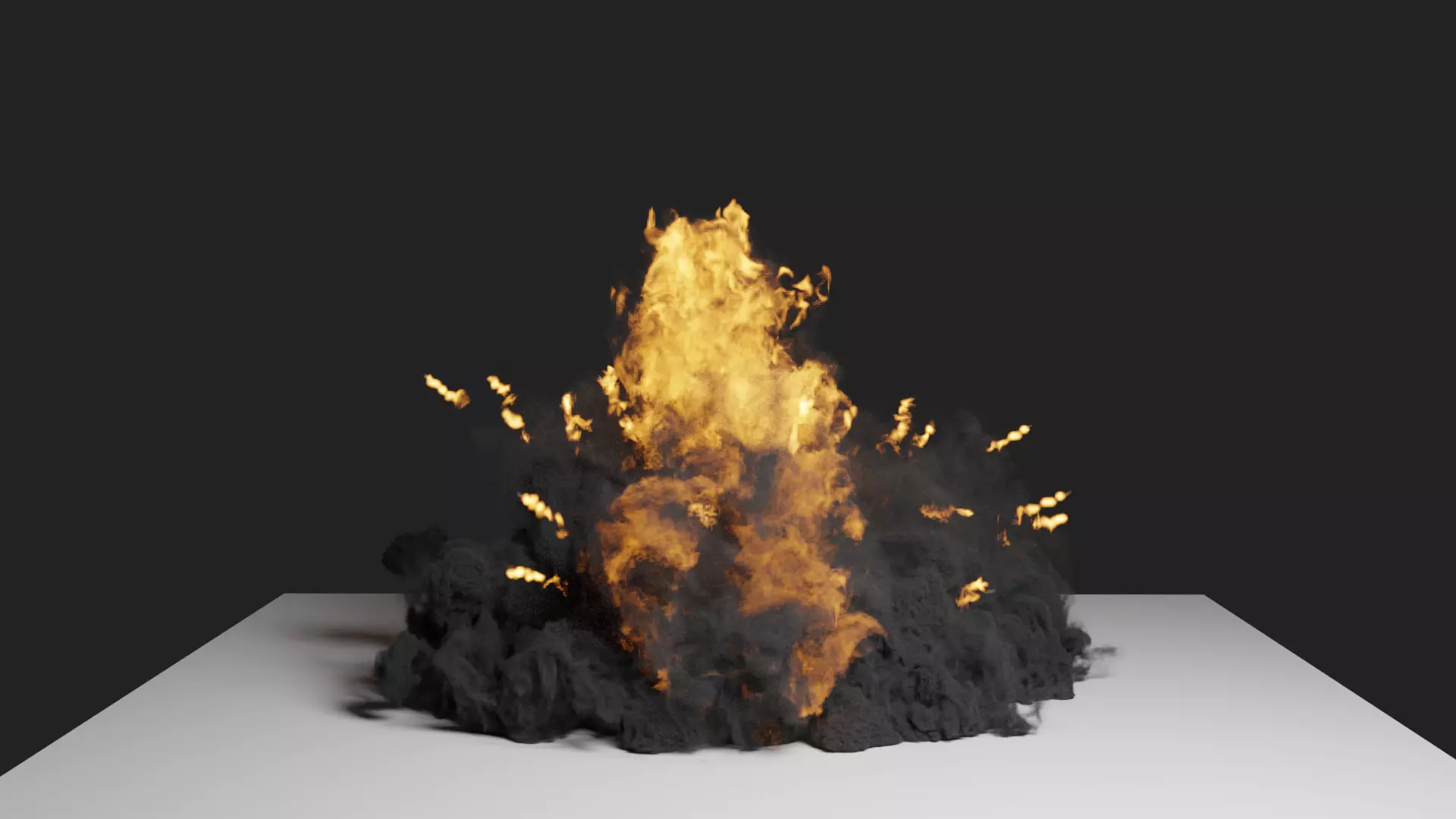 Grenade Dust Explosion Simulation Low-poly 3D model_0
