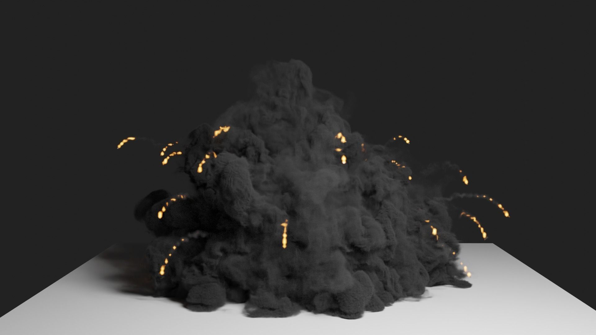 Grenade Dust Explosion Simulation Low-poly 3D model_8