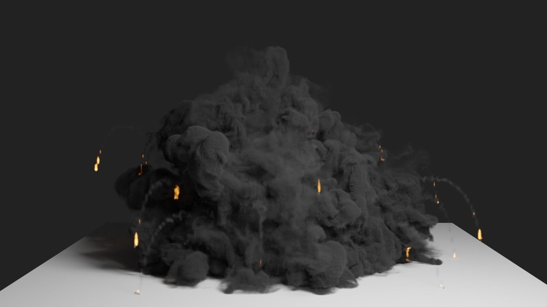 Grenade Dust Explosion Simulation Low-poly 3D model_9