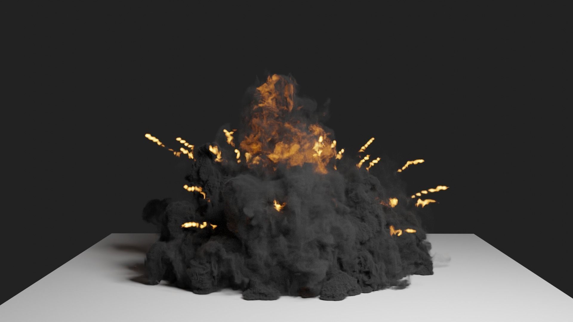 Grenade Dust Explosion Simulation Low-poly 3D model_5