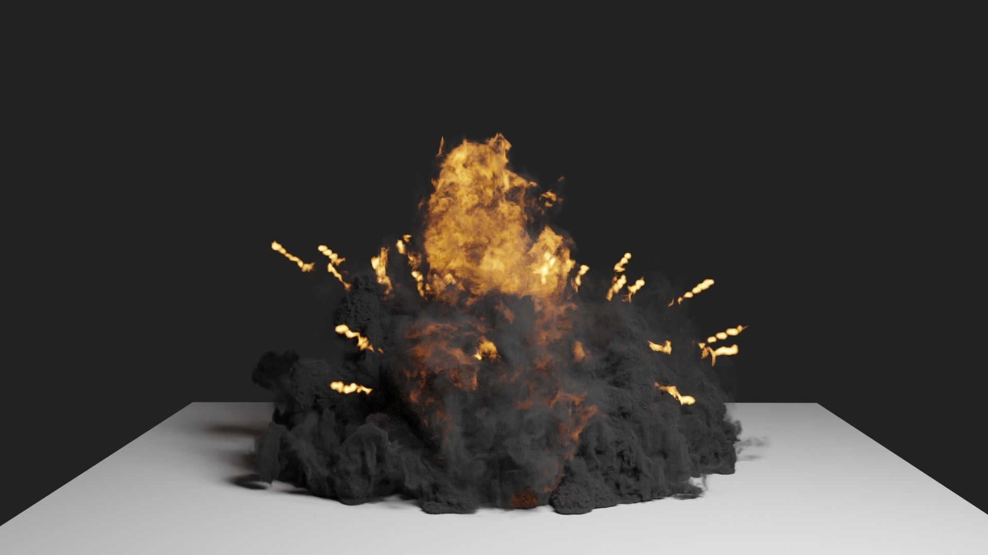 Grenade Dust Explosion Simulation Low-poly 3D model_4