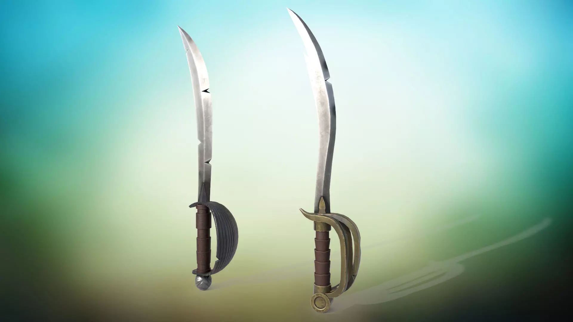 Stylized Cutlass Low-poly 3D model Low-poly 3D model_0