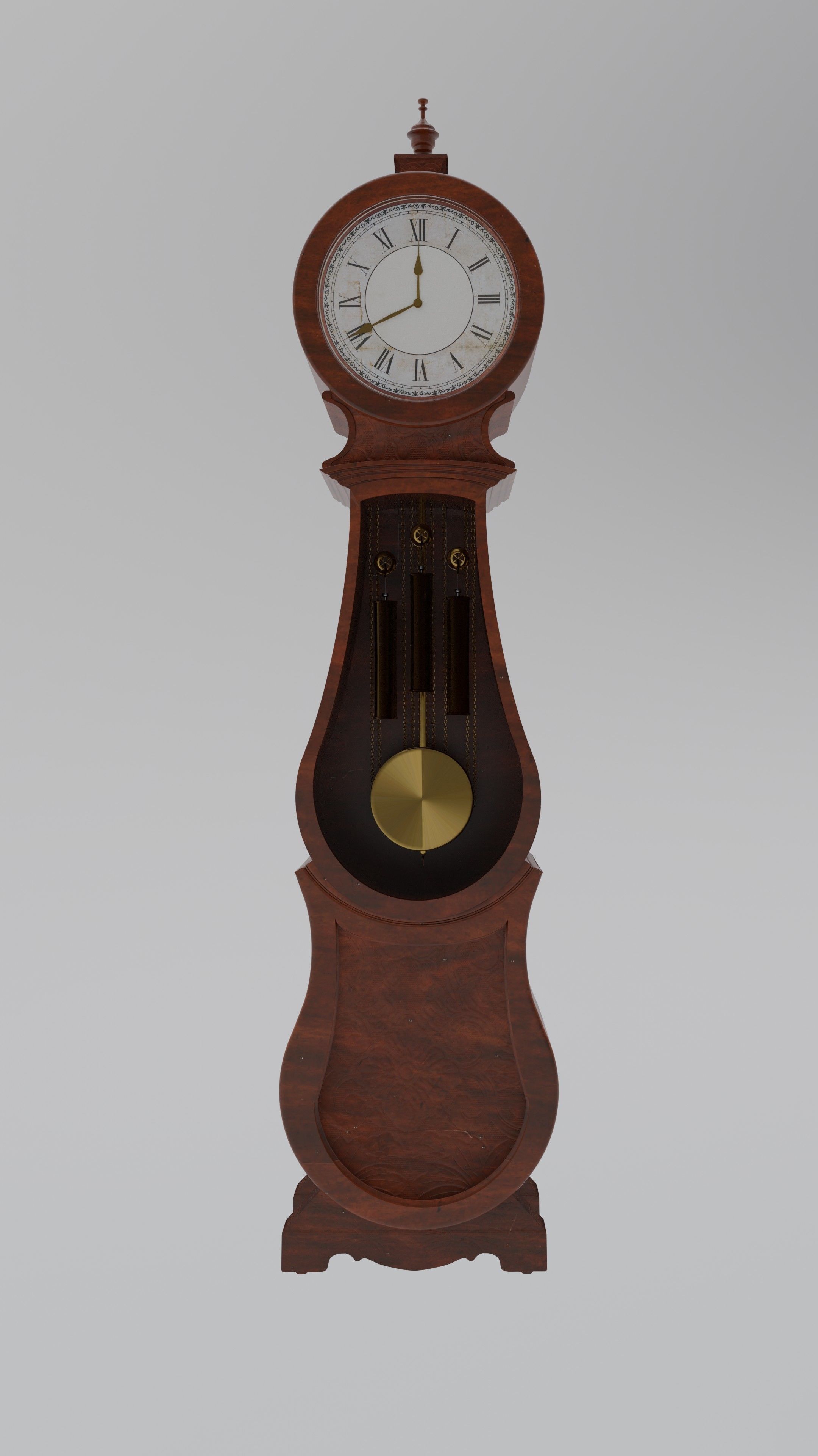  Grandfather clock Vintage Old  3D model_1