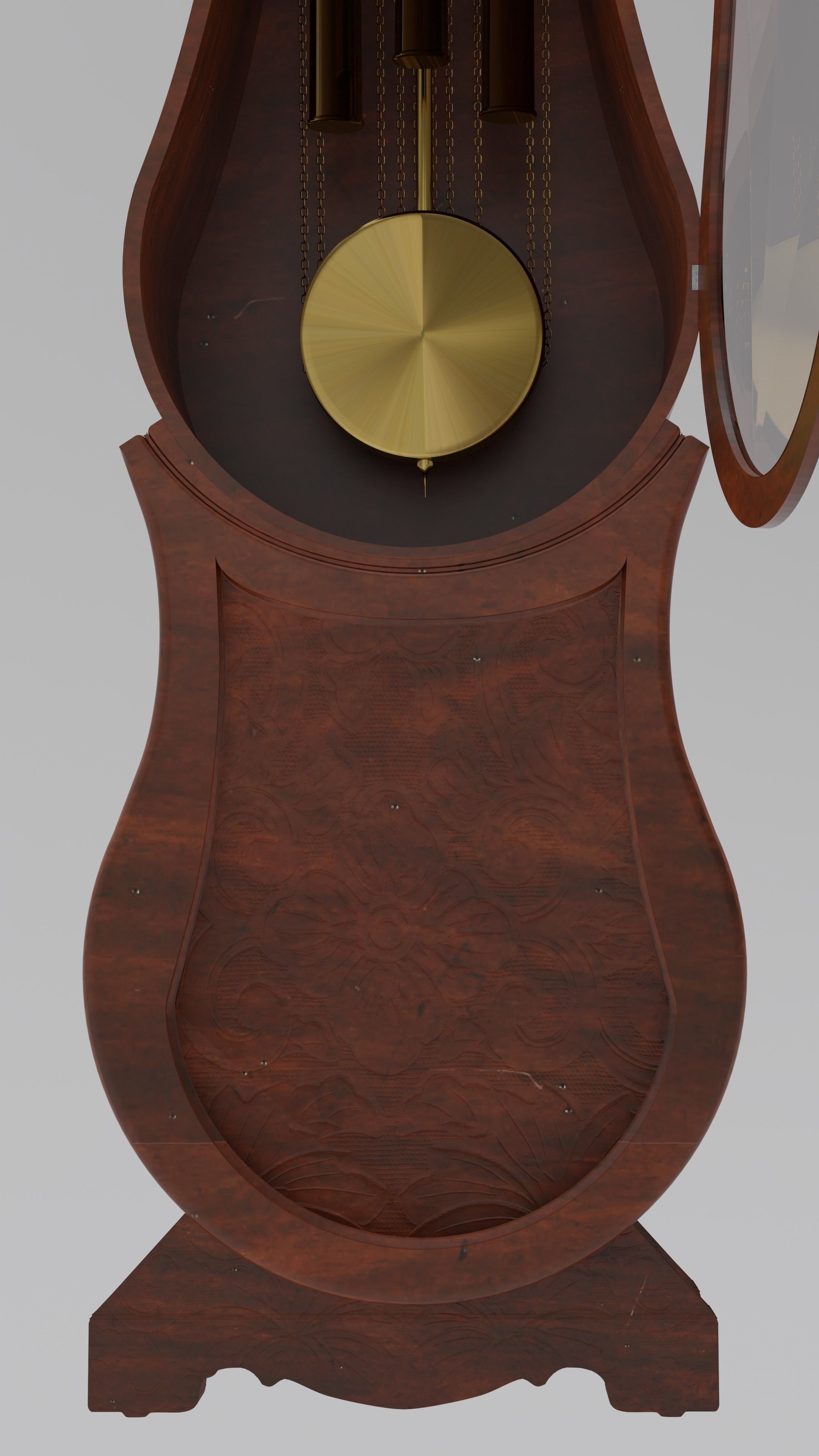  Grandfather clock Vintage Old  3D model_5