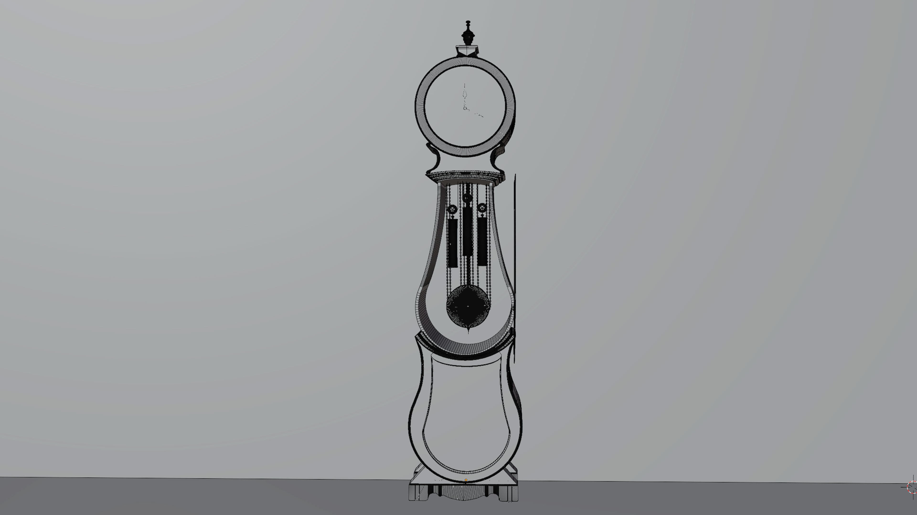  Grandfather clock Vintage Old  3D model_7