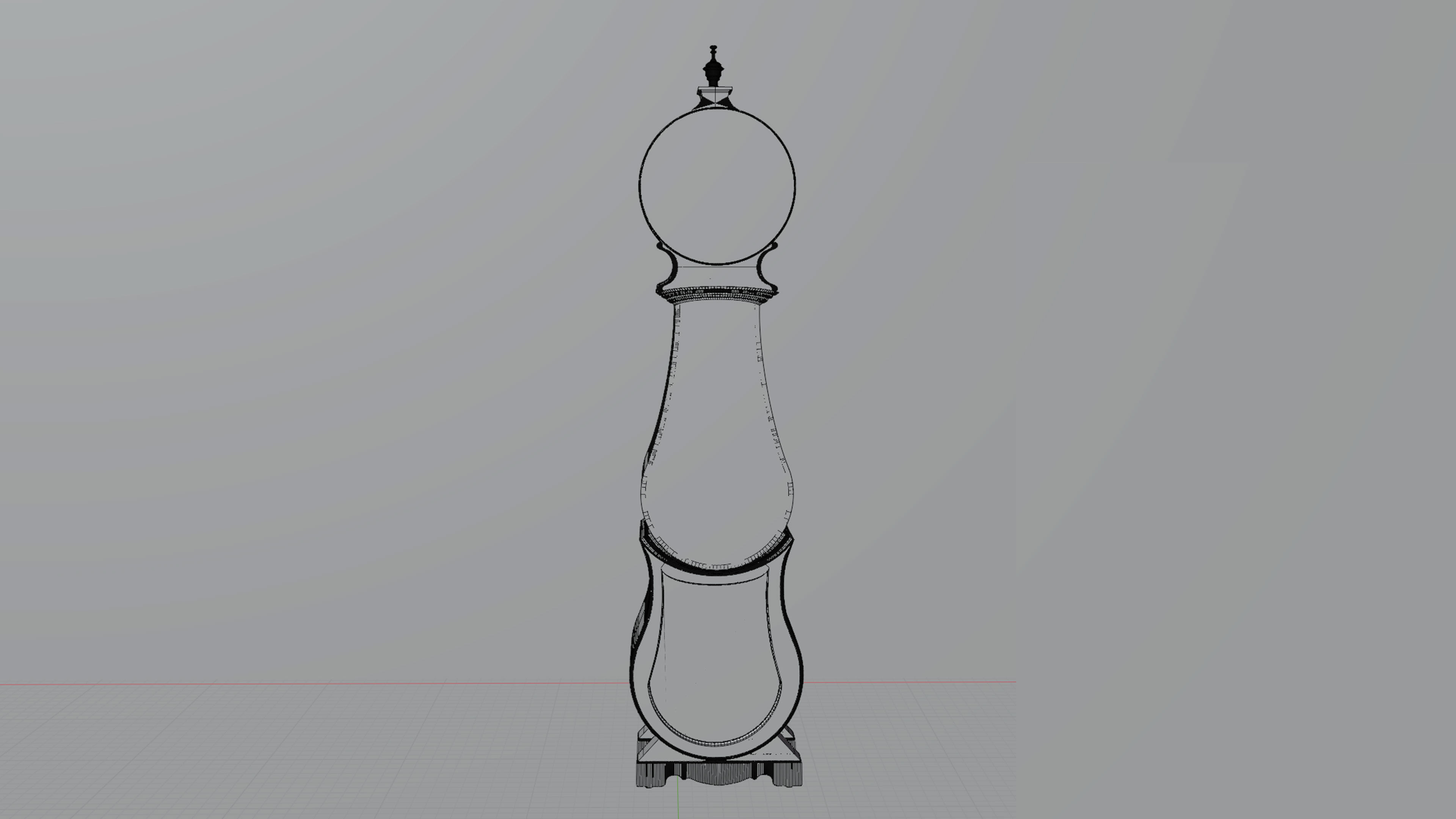  Grandfather clock Vintage Old  3D model_8