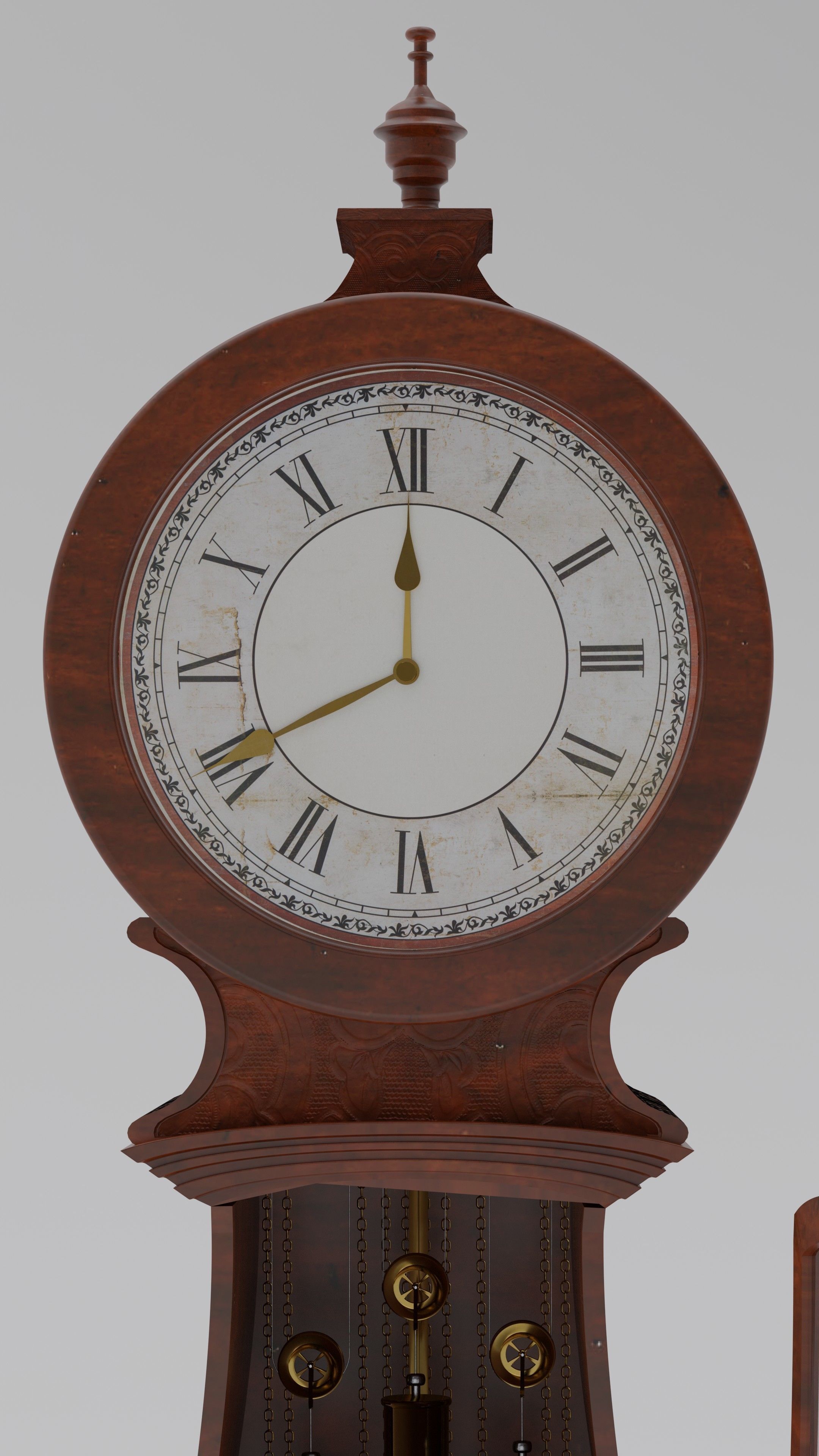  Grandfather clock Vintage Old  3D model_3
