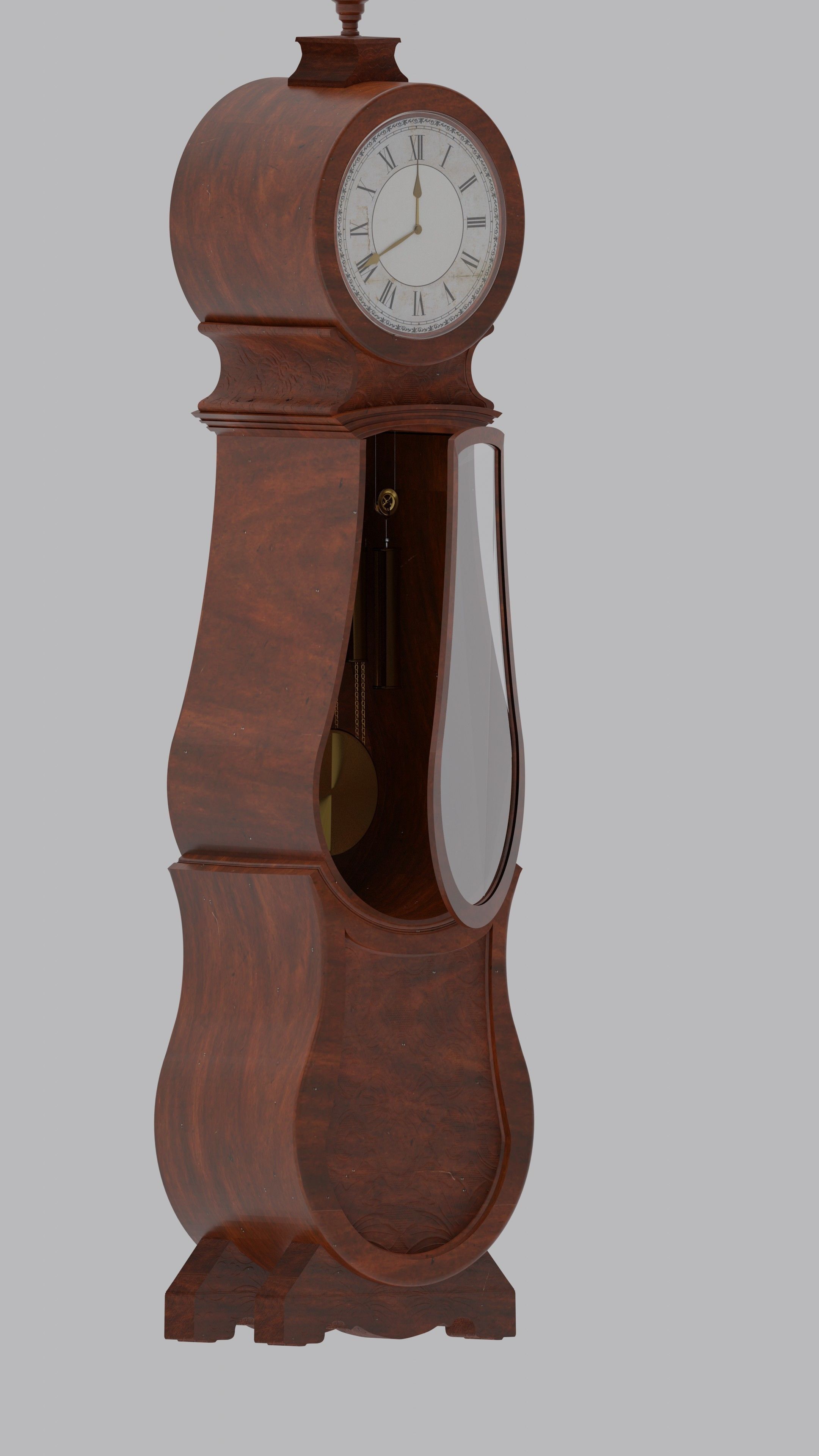  Grandfather clock Vintage Old  3D model_4