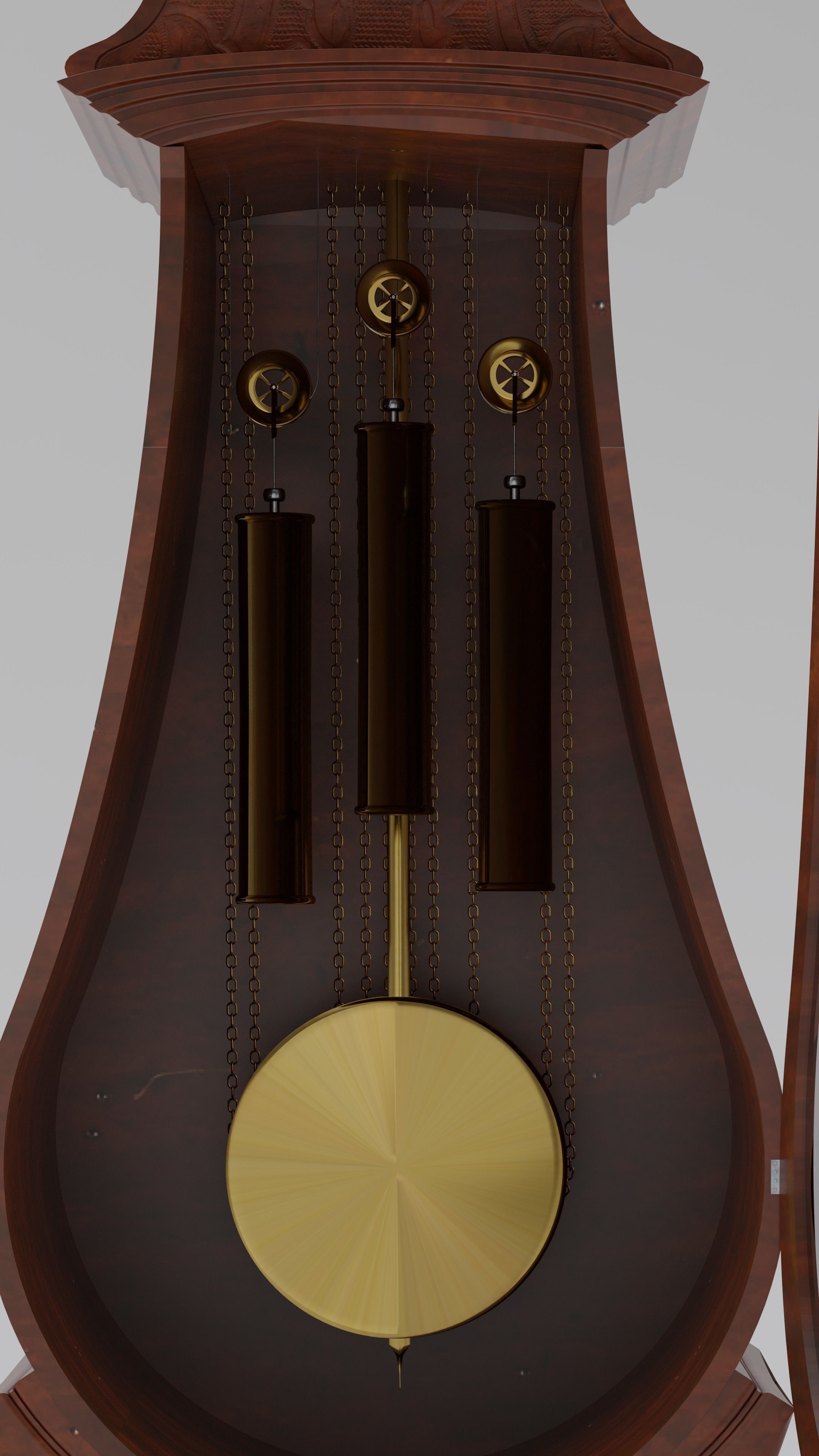  Grandfather clock Vintage Old  3D model_2