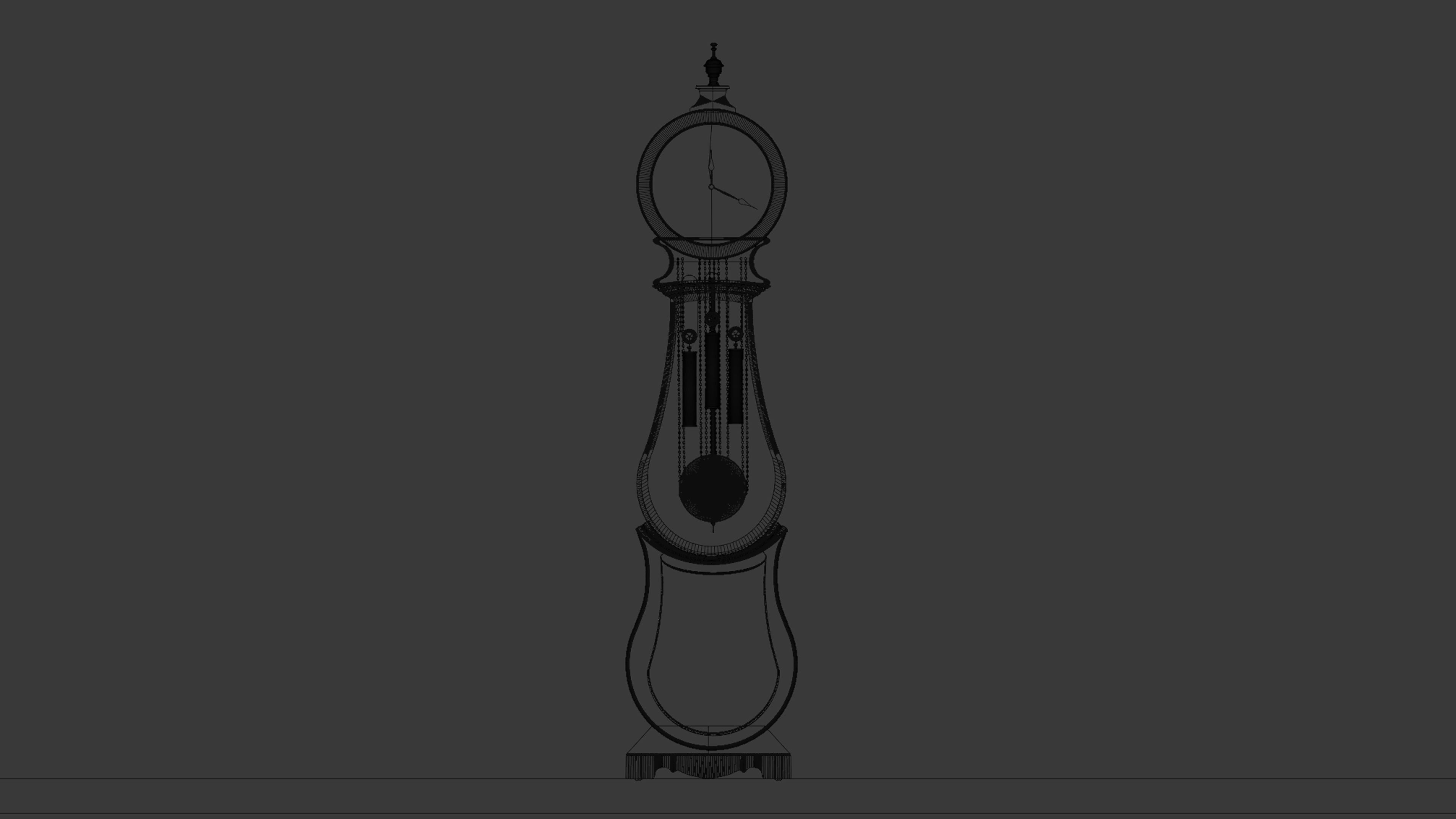  Grandfather clock Vintage Old  3D model_6