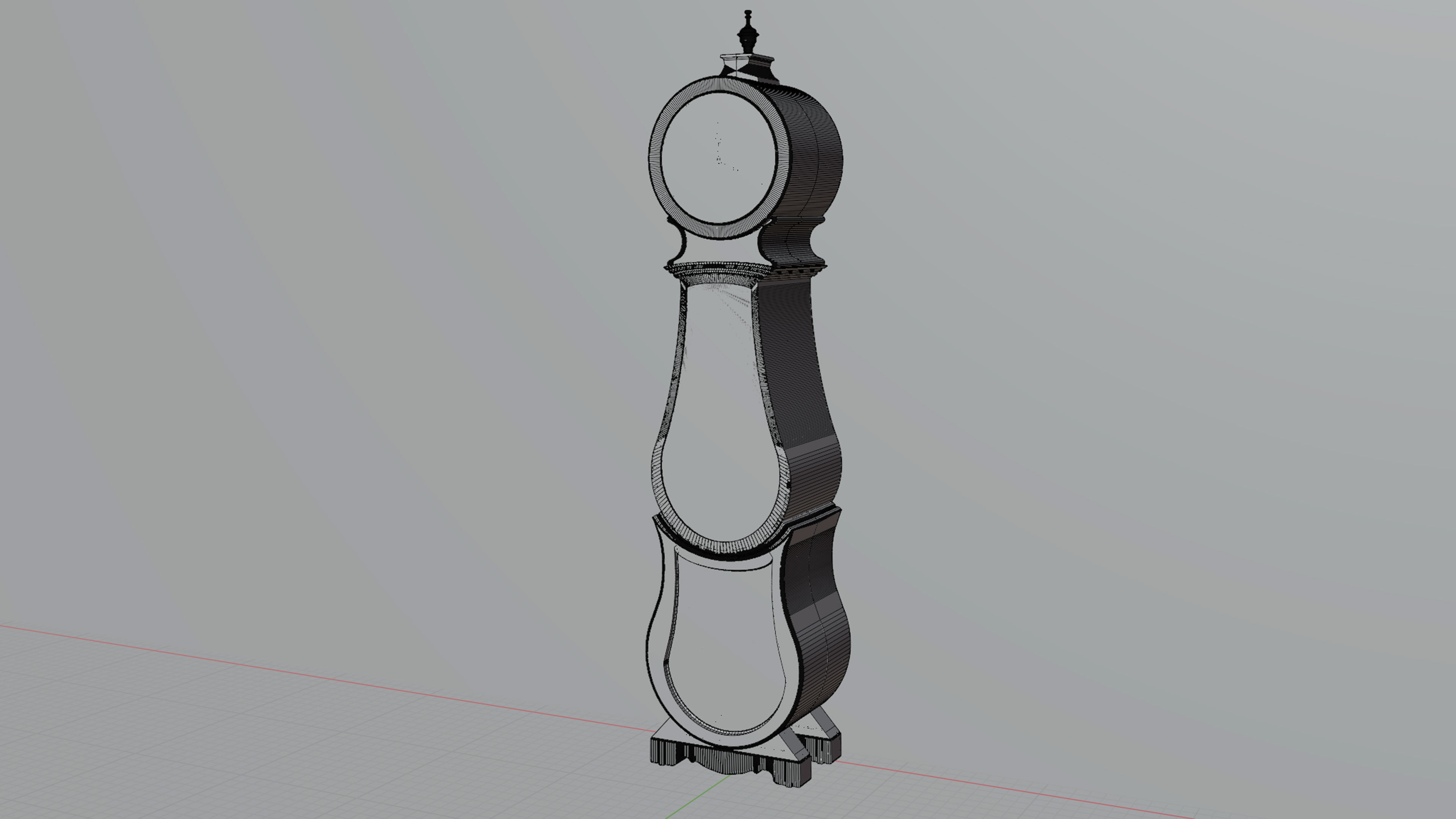  Grandfather clock Vintage Old  3D model_9