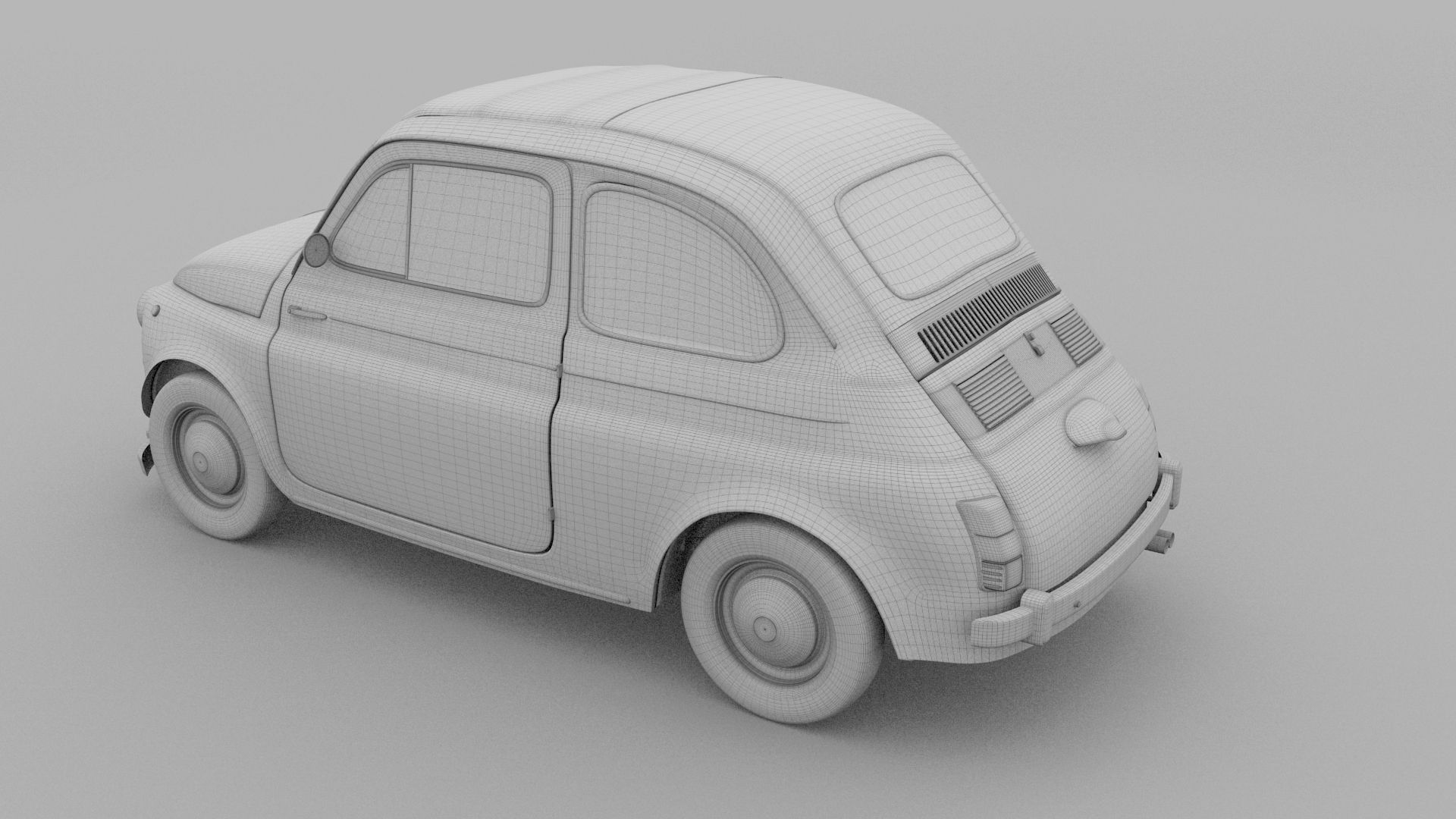 Fiat 500 Nuova 1957 with interior rusty HDRI 3D model_36