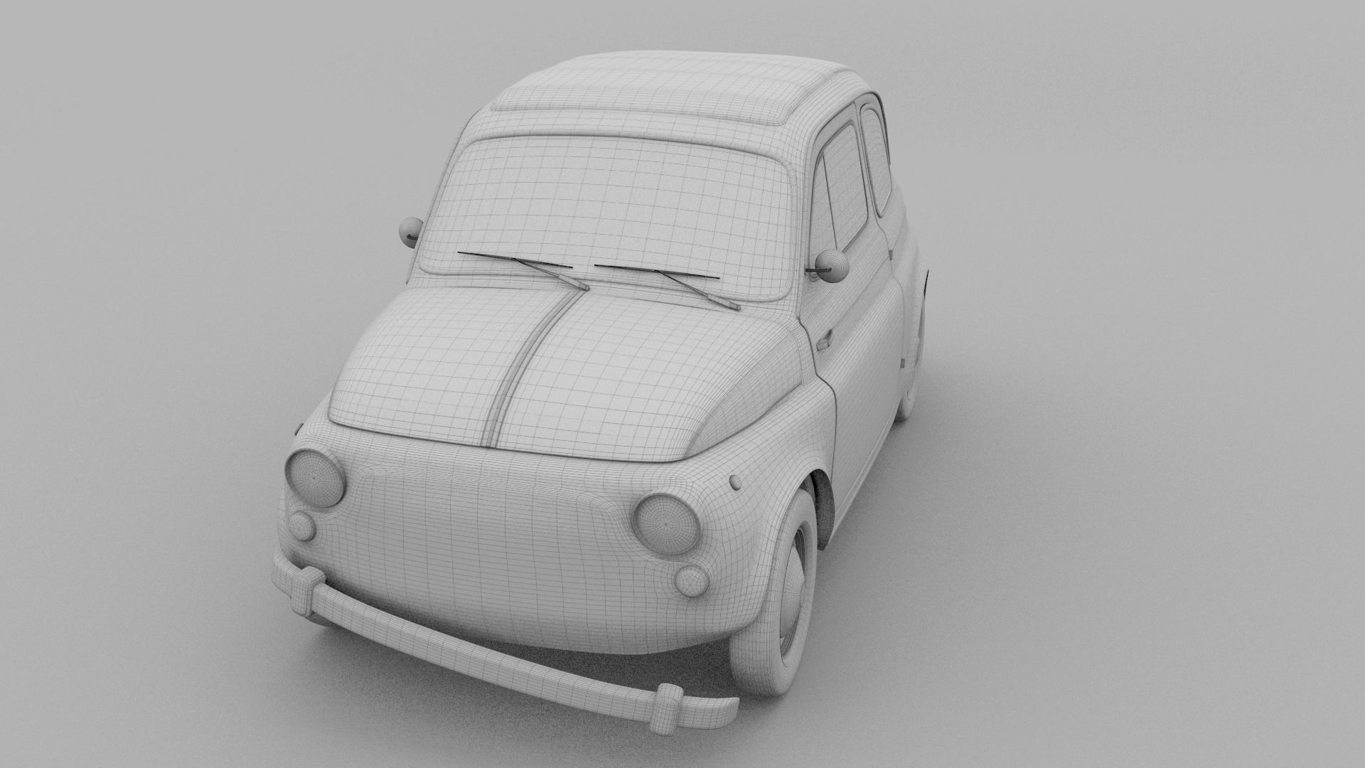 Fiat 500 Nuova 1957 with interior rusty HDRI 3D model_29