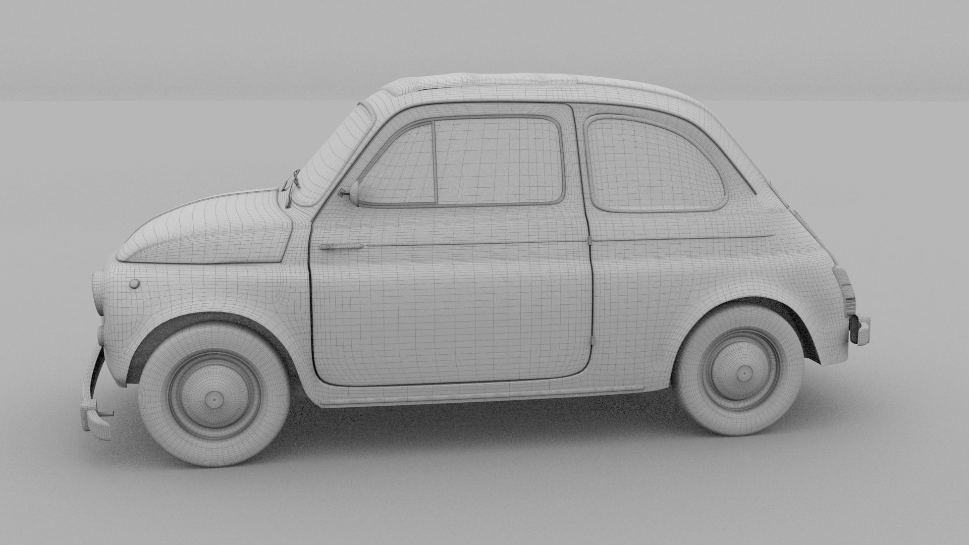 Fiat 500 Nuova 1957 with interior rusty HDRI 3D model_33