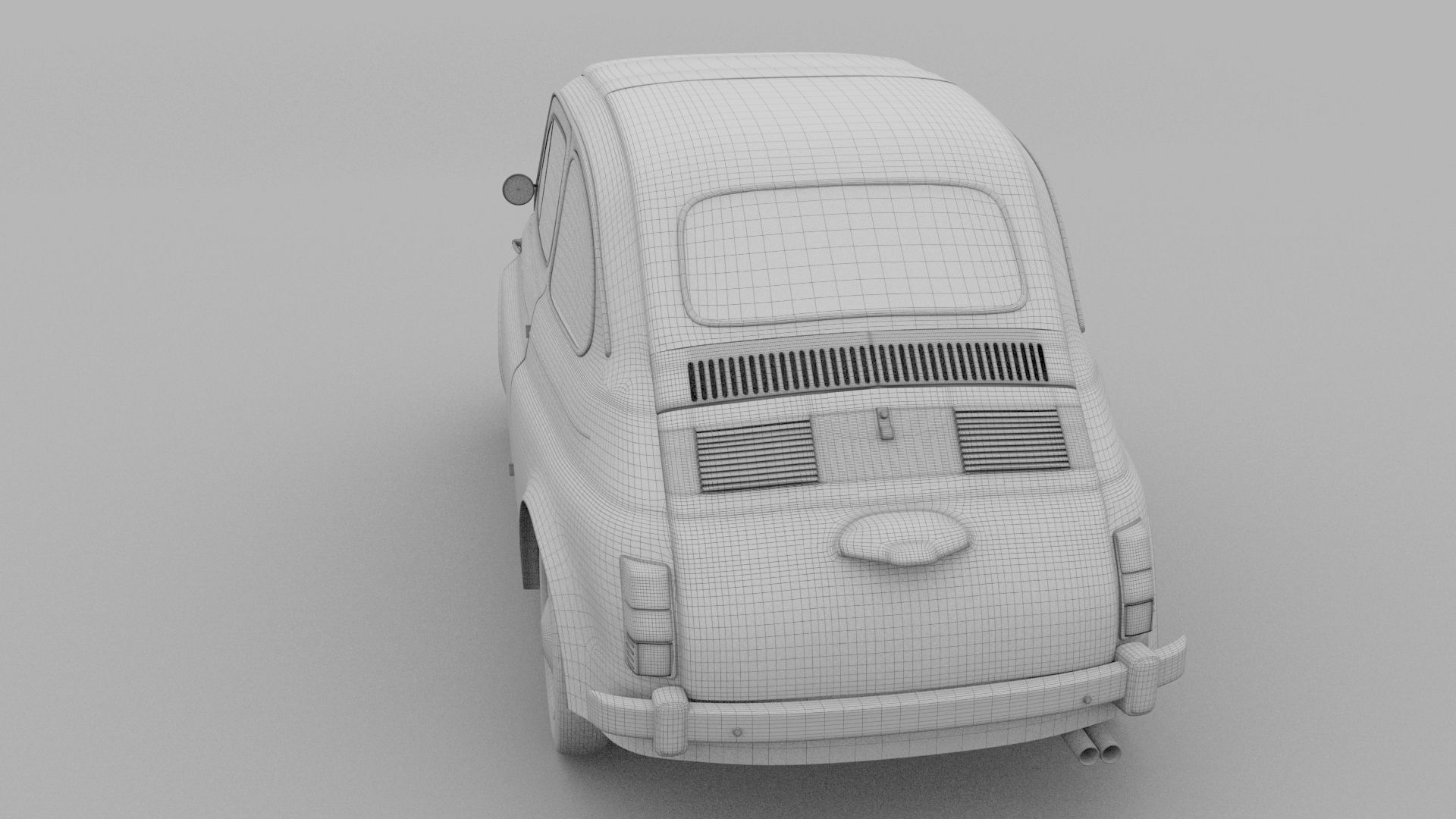 Fiat 500 Nuova 1957 with interior rusty HDRI 3D model_11