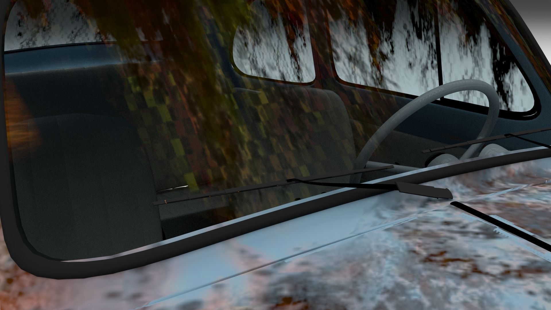 Fiat 500 Nuova 1957 with interior rusty HDRI 3D model_20